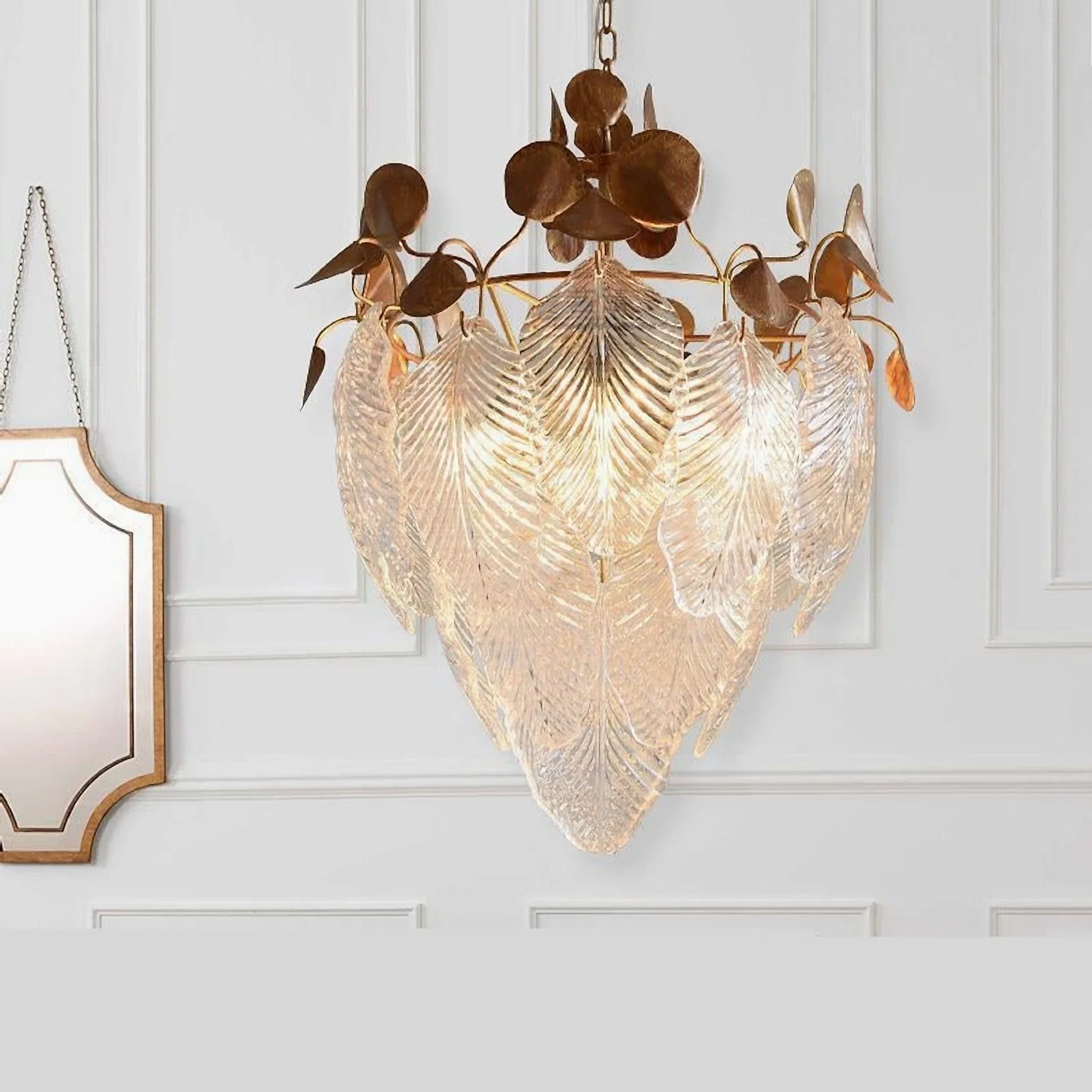 Uster | Glass leaves Chandelier for Living Room