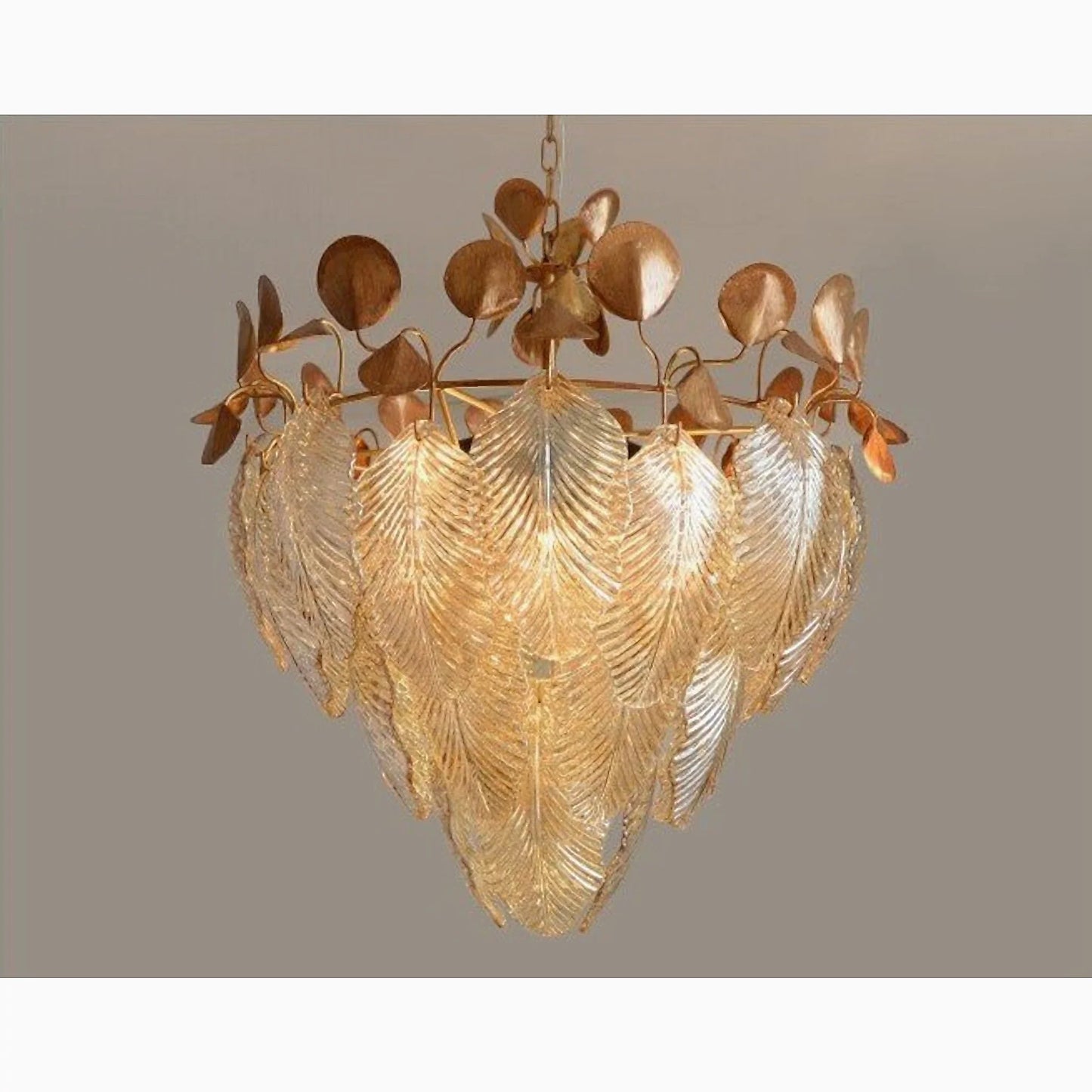 Uster | Glass leaves Chandelier for Living Room