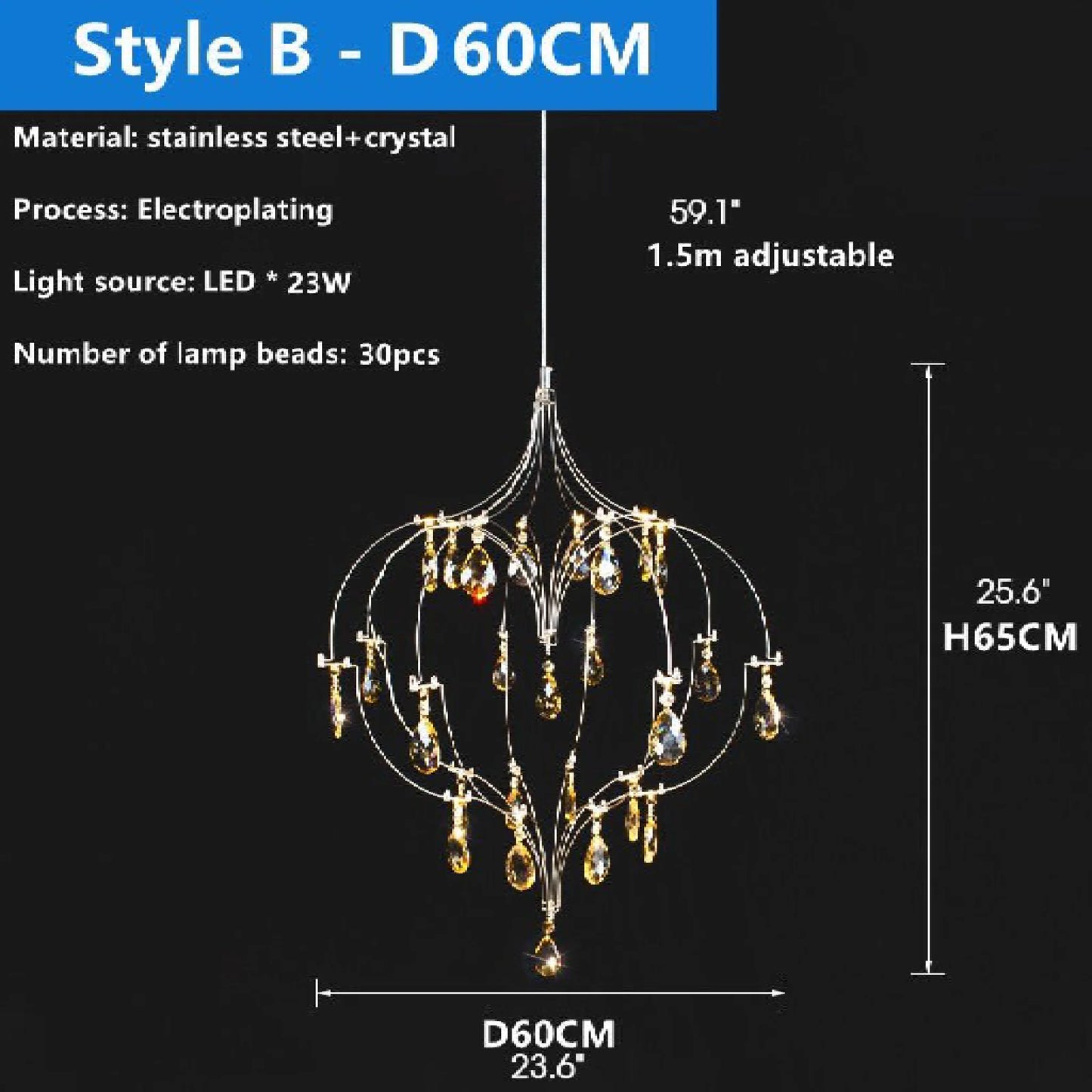 Vernier | Luxury LED Chandelier Heart Shaped for Dining Room, Living Room