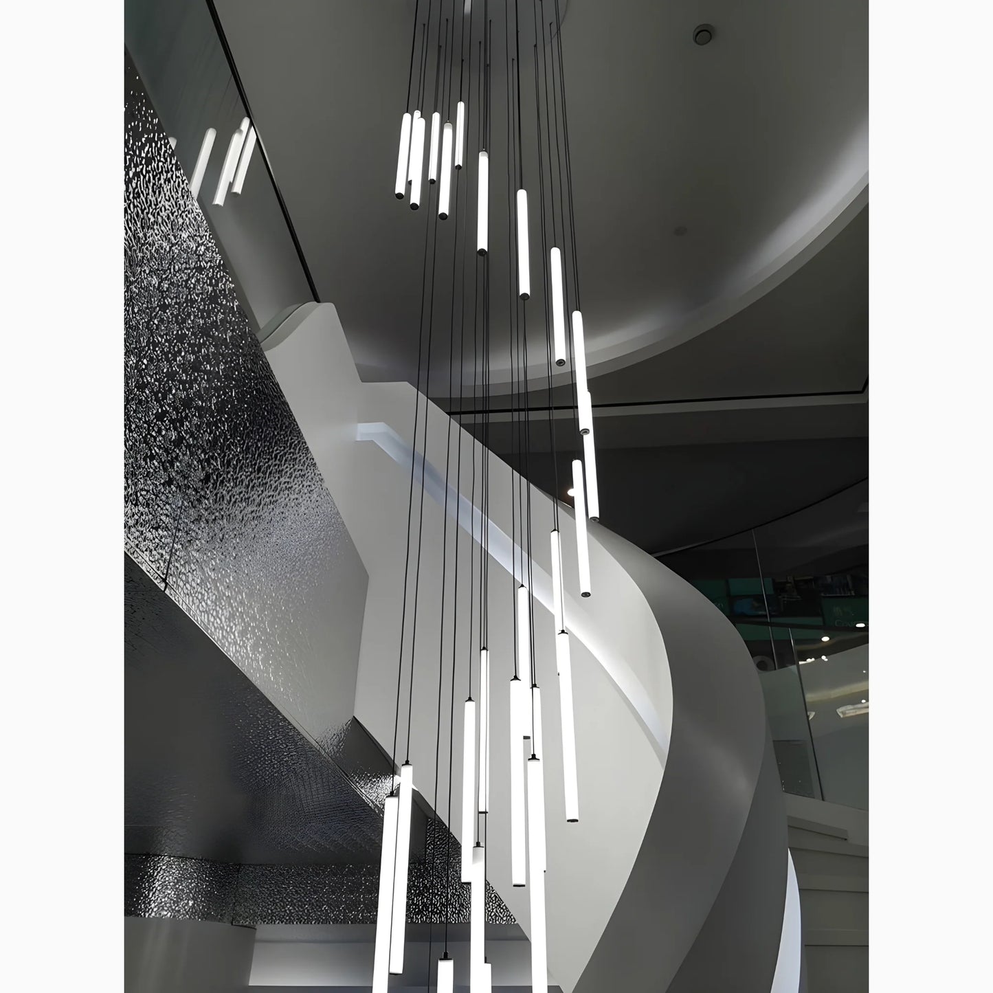 Valderoure | Vertical Spiral Staircase Pendant Lighting