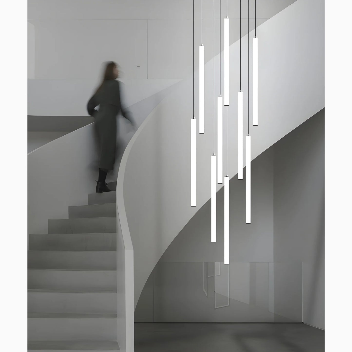 Valderoure | Vertical Spiral Staircase Pendant Lighting