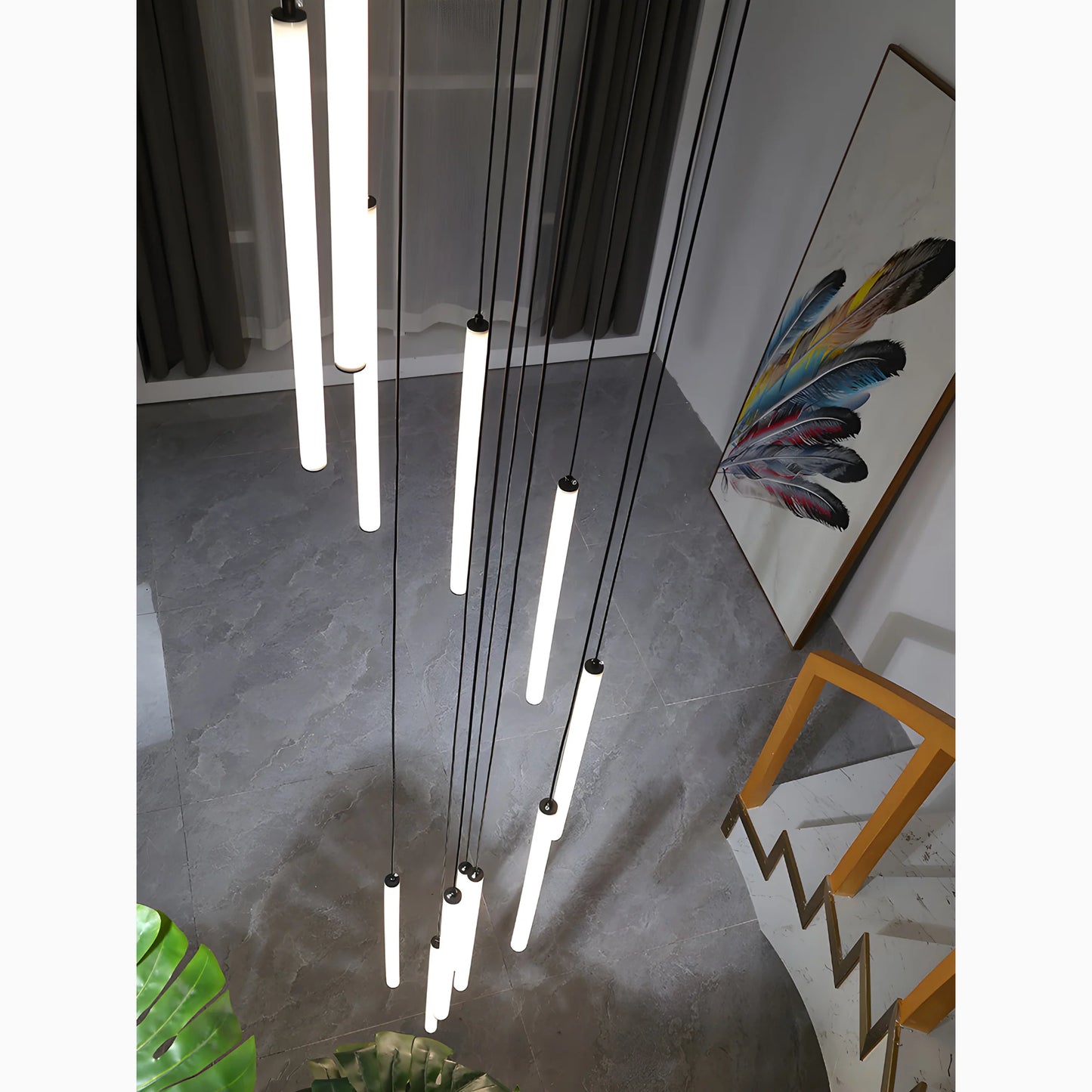 Valderoure | Vertical Spiral Staircase Pendant Lighting