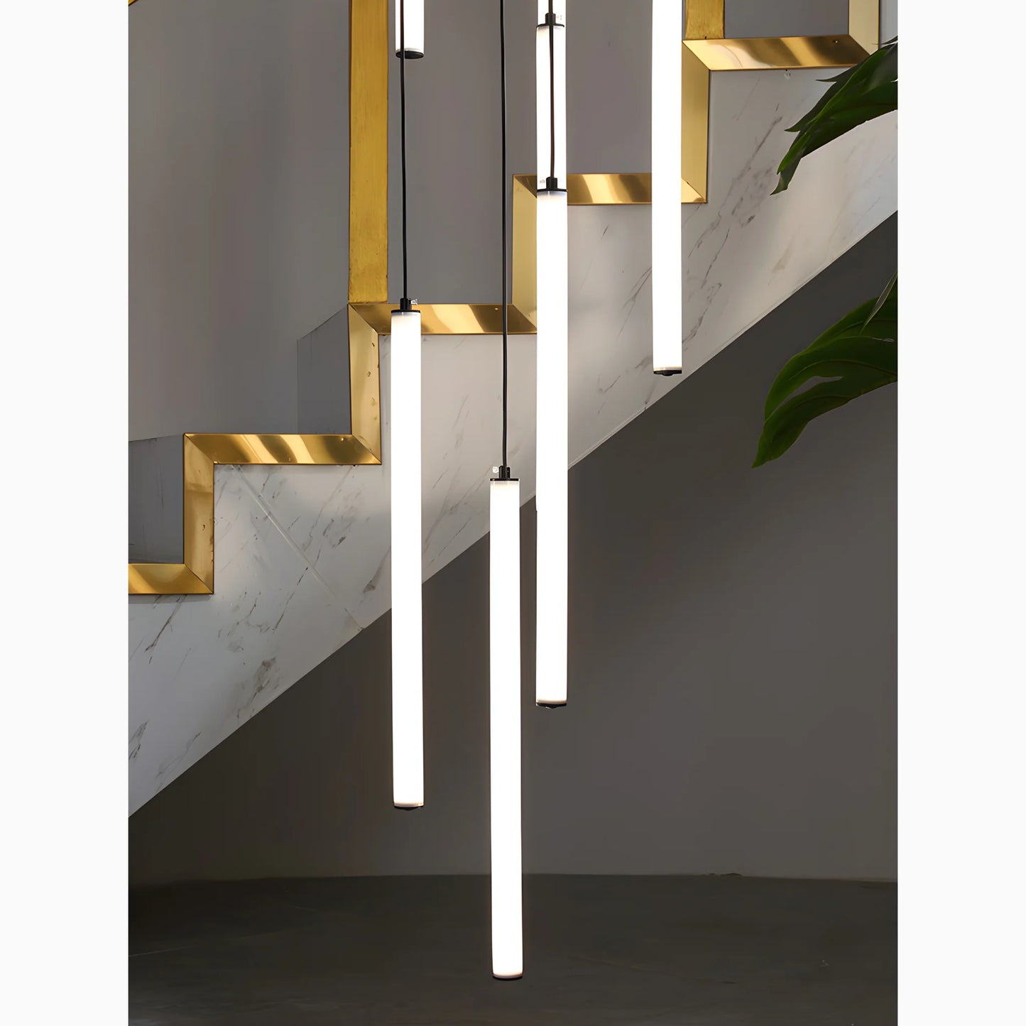 Valderoure | Vertical Spiral Staircase Pendant Lighting