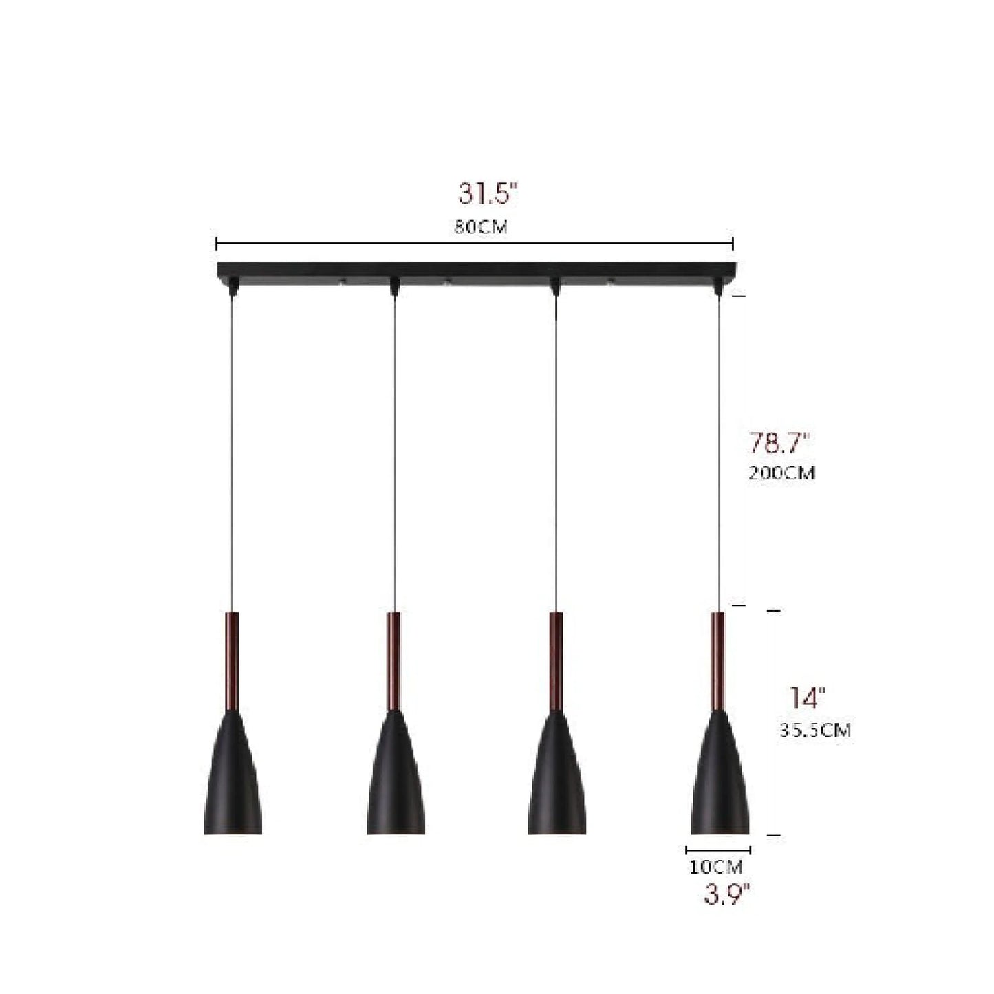 Venanson | Black/White Metal Pendant Lamp for Kitchen