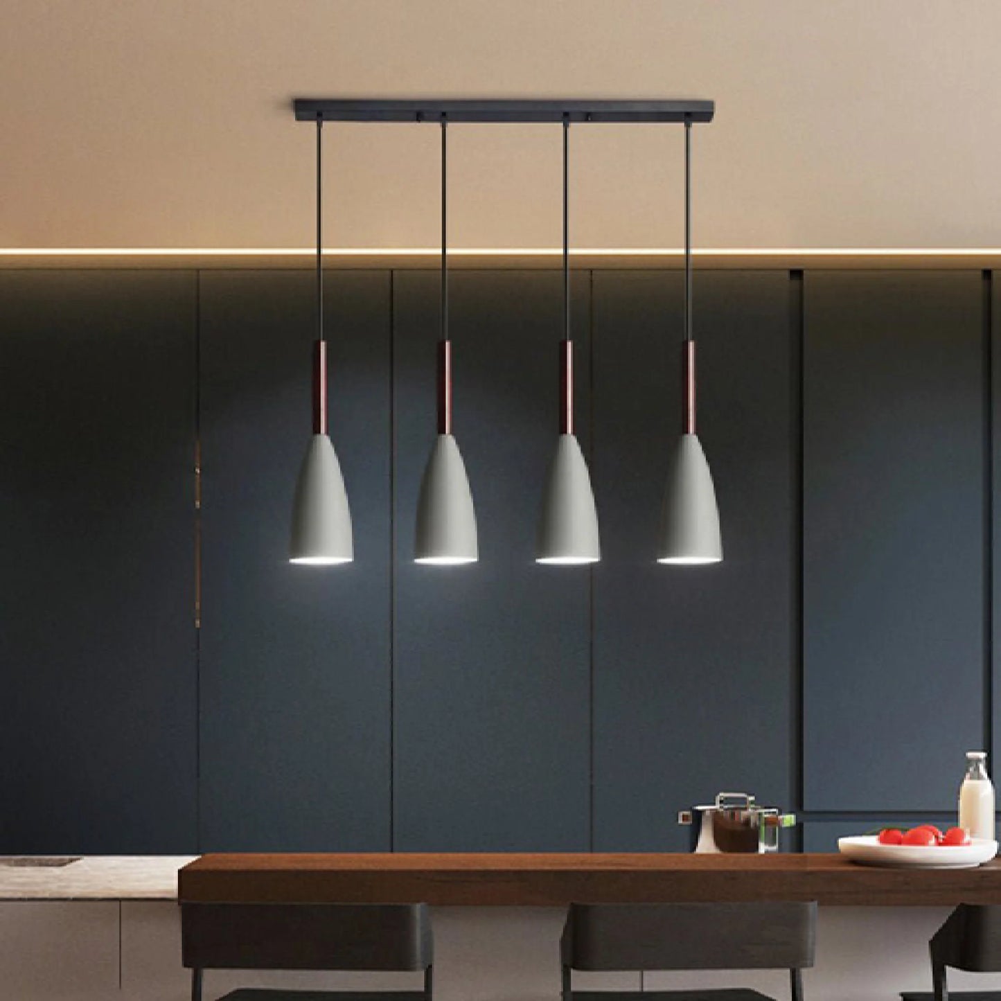 Venanson | Black/White Metal Pendant Lamp for Kitchen