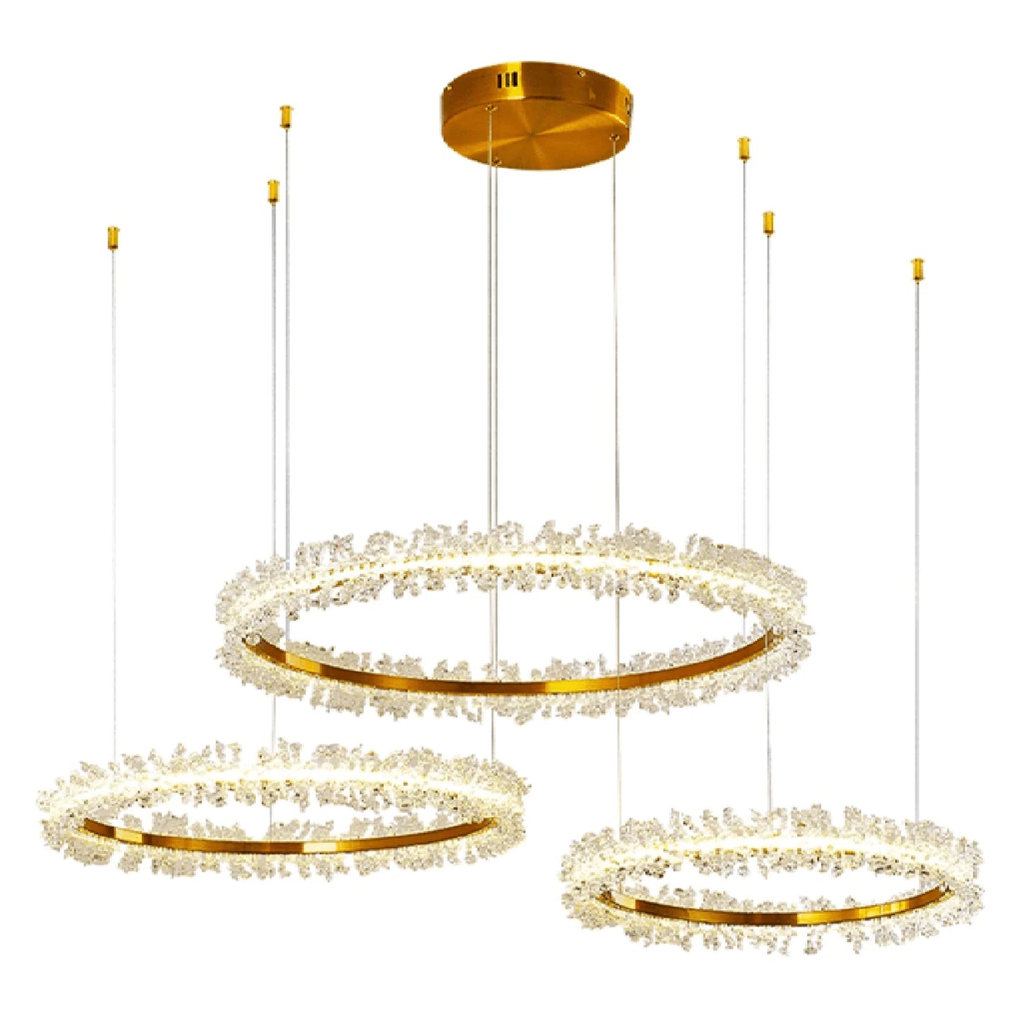 Versoix | Creative Crystal LED Pendant Light in the Shape of Rings for Living Room