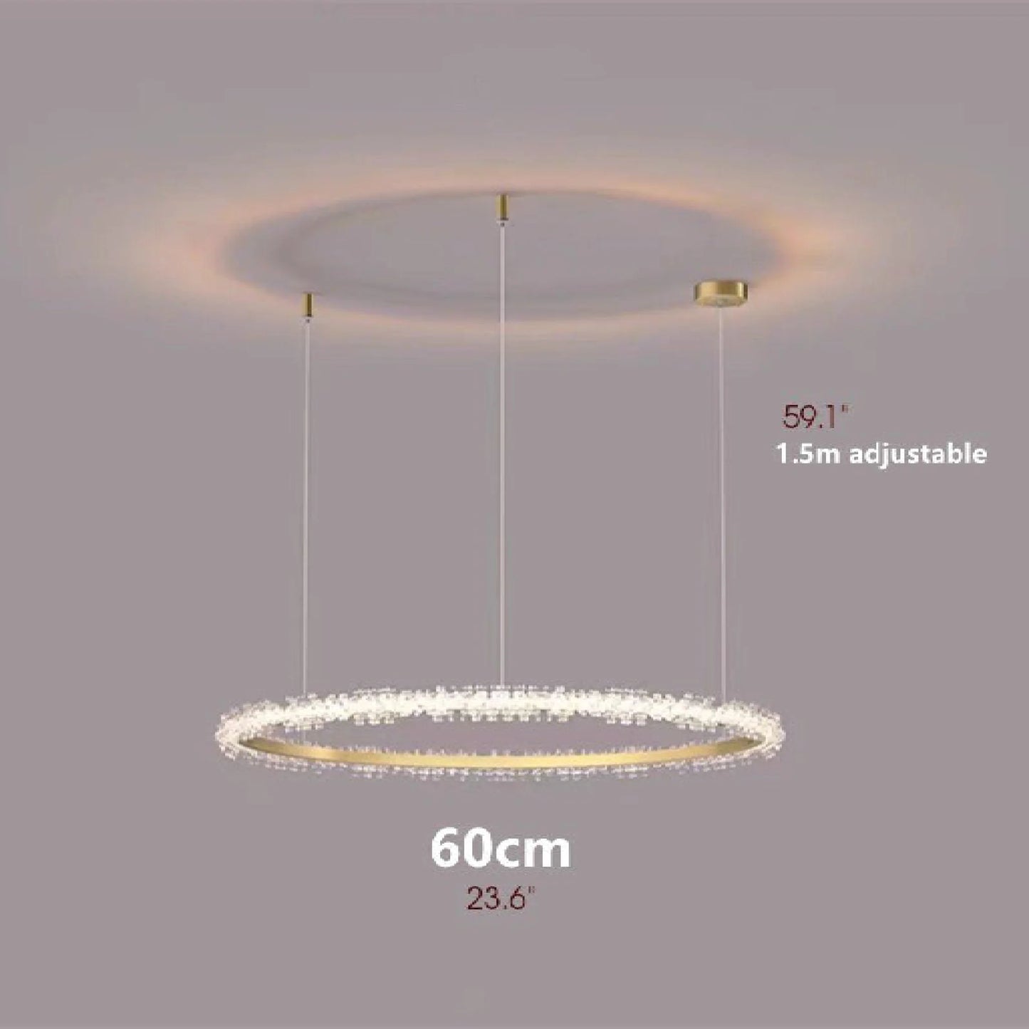 Versoix | Creative Crystal LED Pendant Light in the Shape of Rings for Living Room