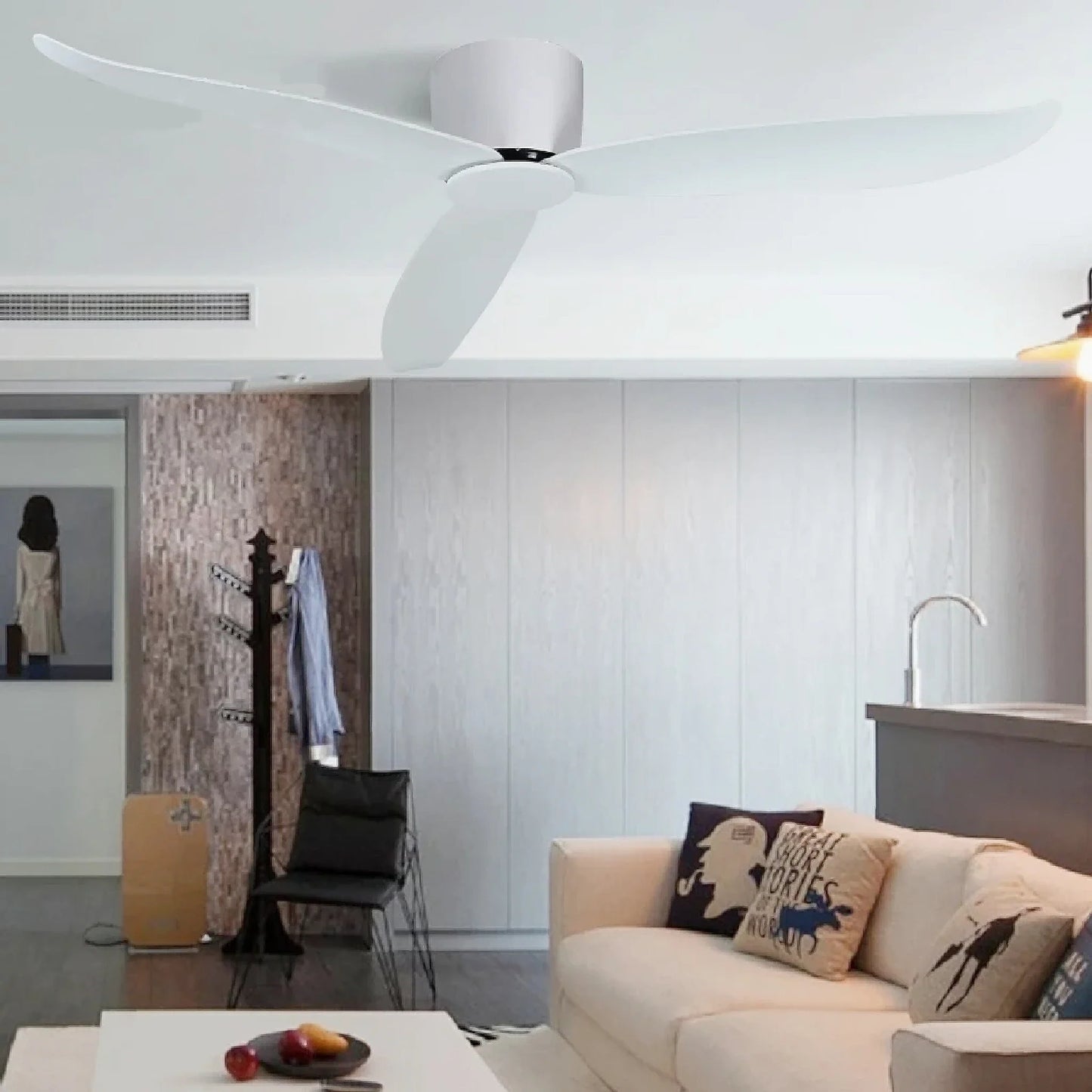 Villena | Modern Solid Wood Fan Light With Remote Control