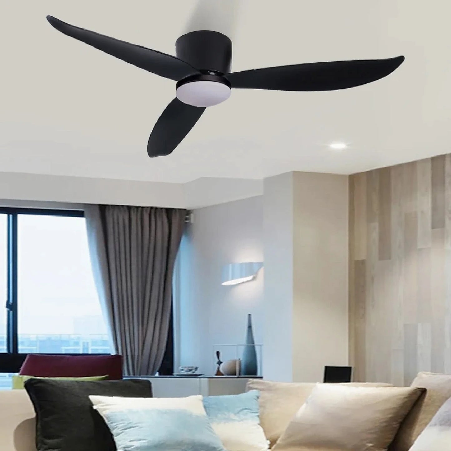 Villena | Modern Solid Wood Fan Light With Remote Control