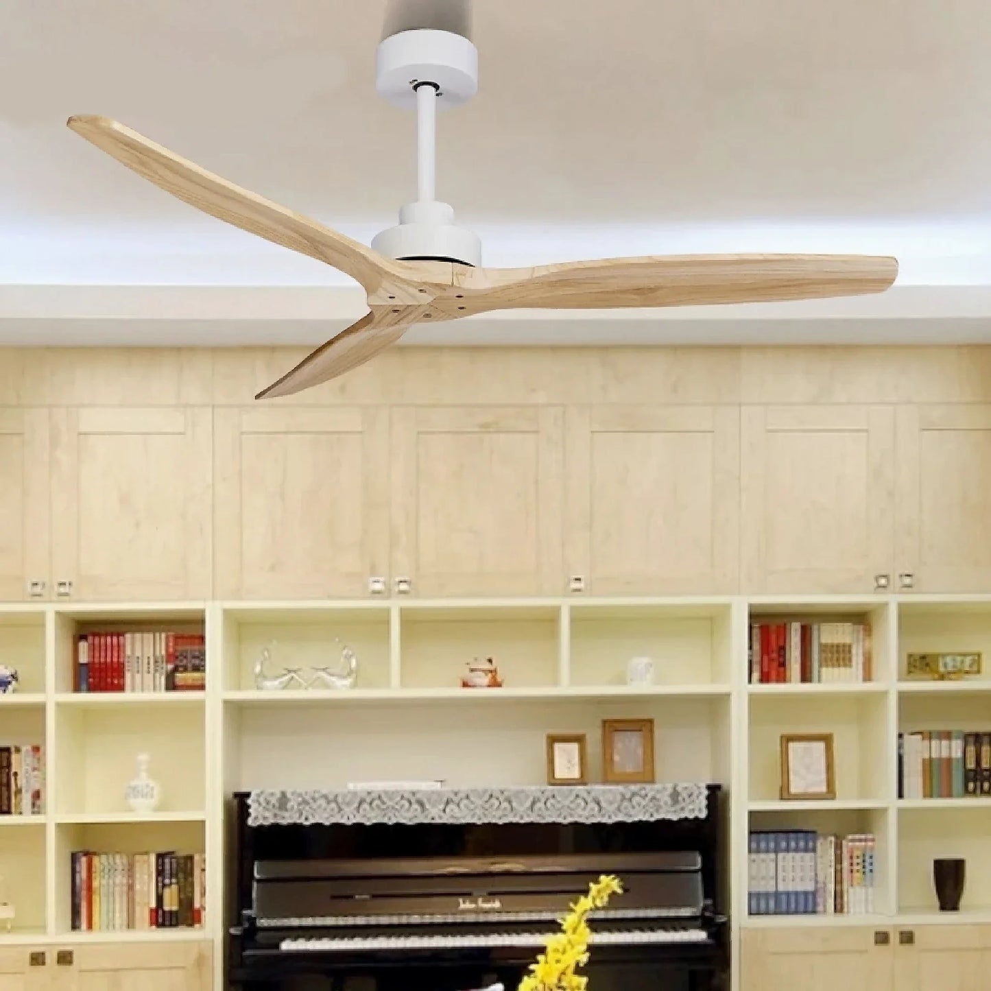 Xàbia | Modern Solid Wood Ceiling Fan with Remote Control