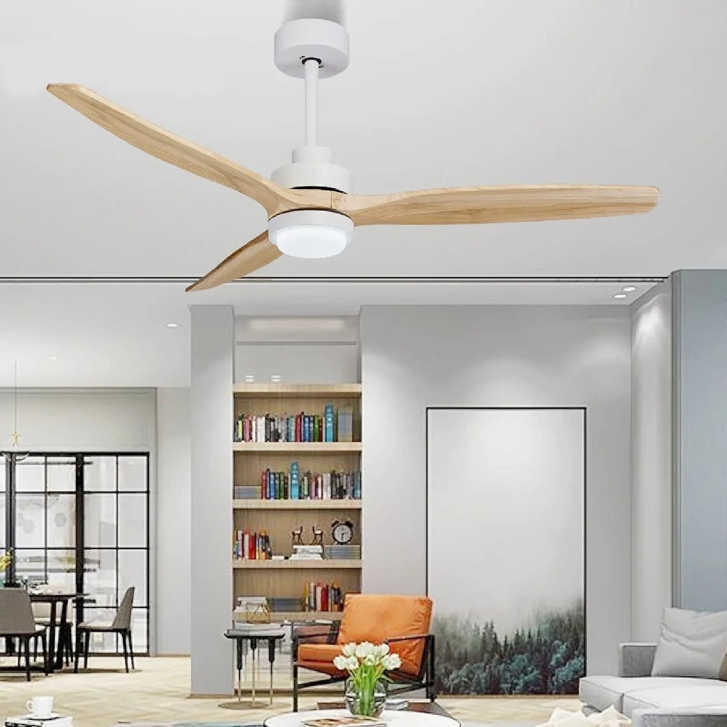 Xàbia | Modern Solid Wood Ceiling Fan with Remote Control