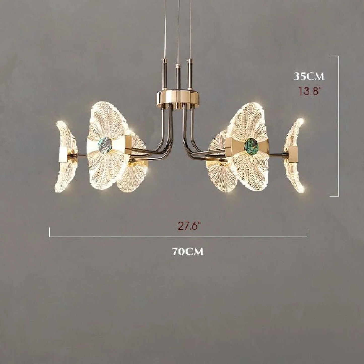 Zedelgem | Luxury Chandelier in the Shape of Lotus Leaf for Dining Room