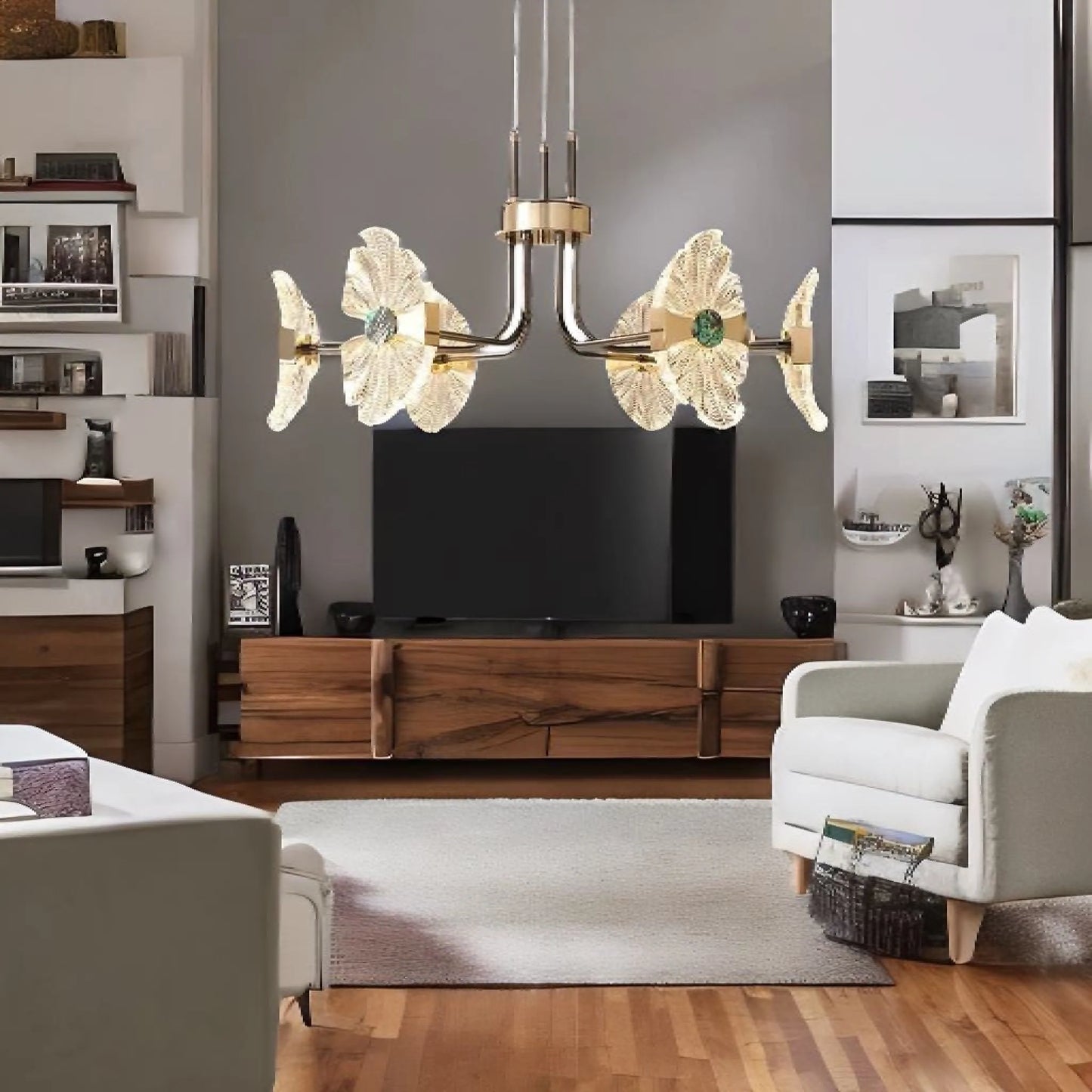 Zedelgem | Luxury Chandelier in the Shape of Lotus Leaf for Dining Room