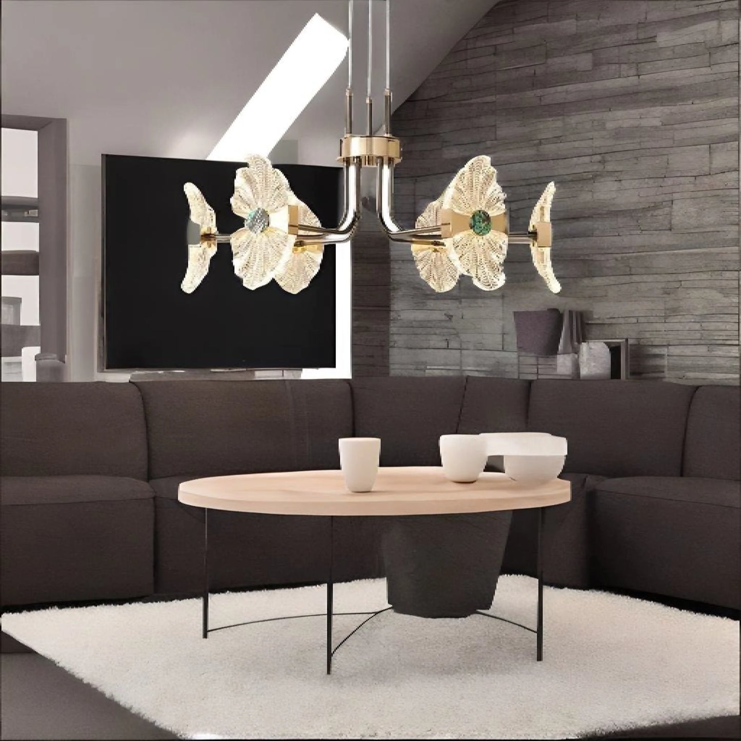 Zedelgem | Luxury Chandelier in the Shape of Lotus Leaf for Dining Room