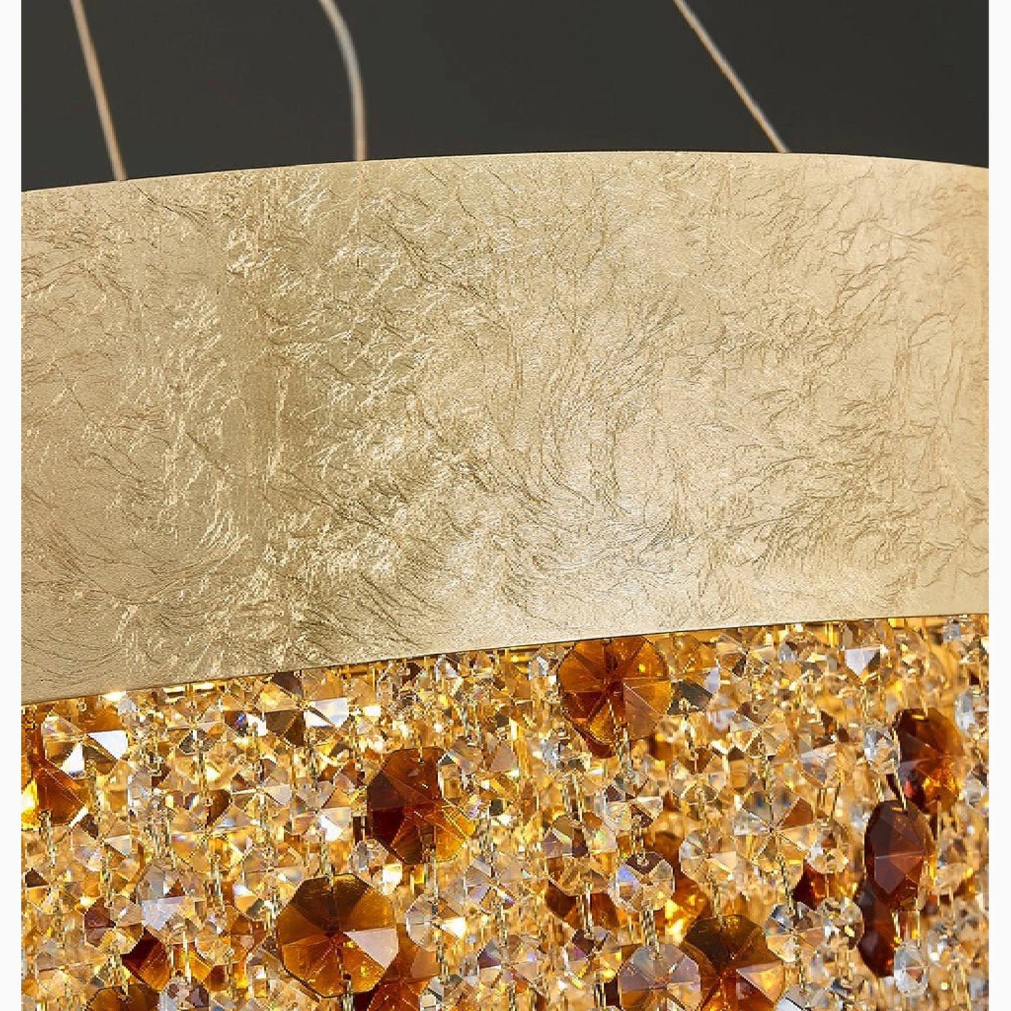 Zeme | Creative Luxury Round Gold Colored Crystal Chandelier