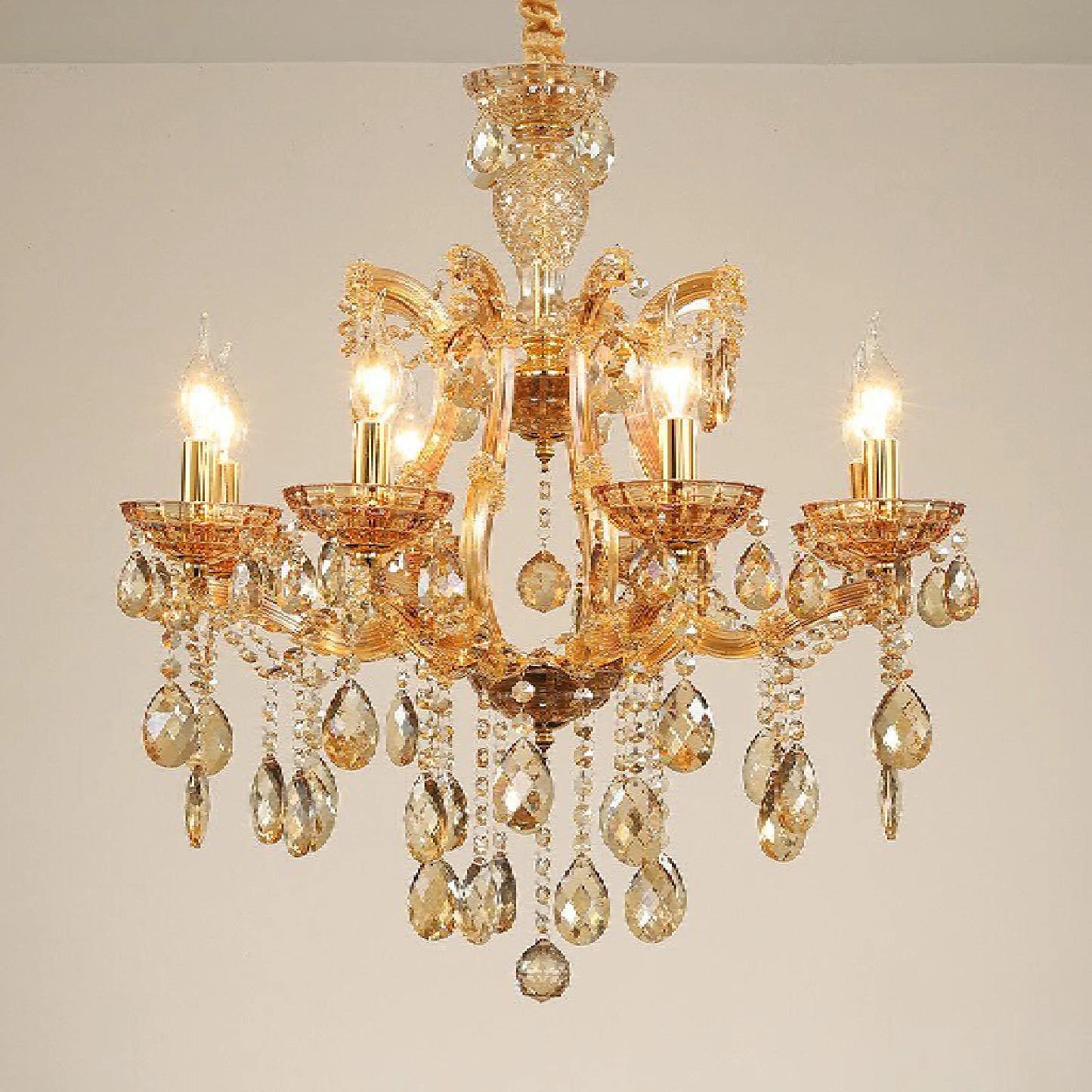 Zenevredo | European-Style Retro Crystal Candle Shape Chandelier