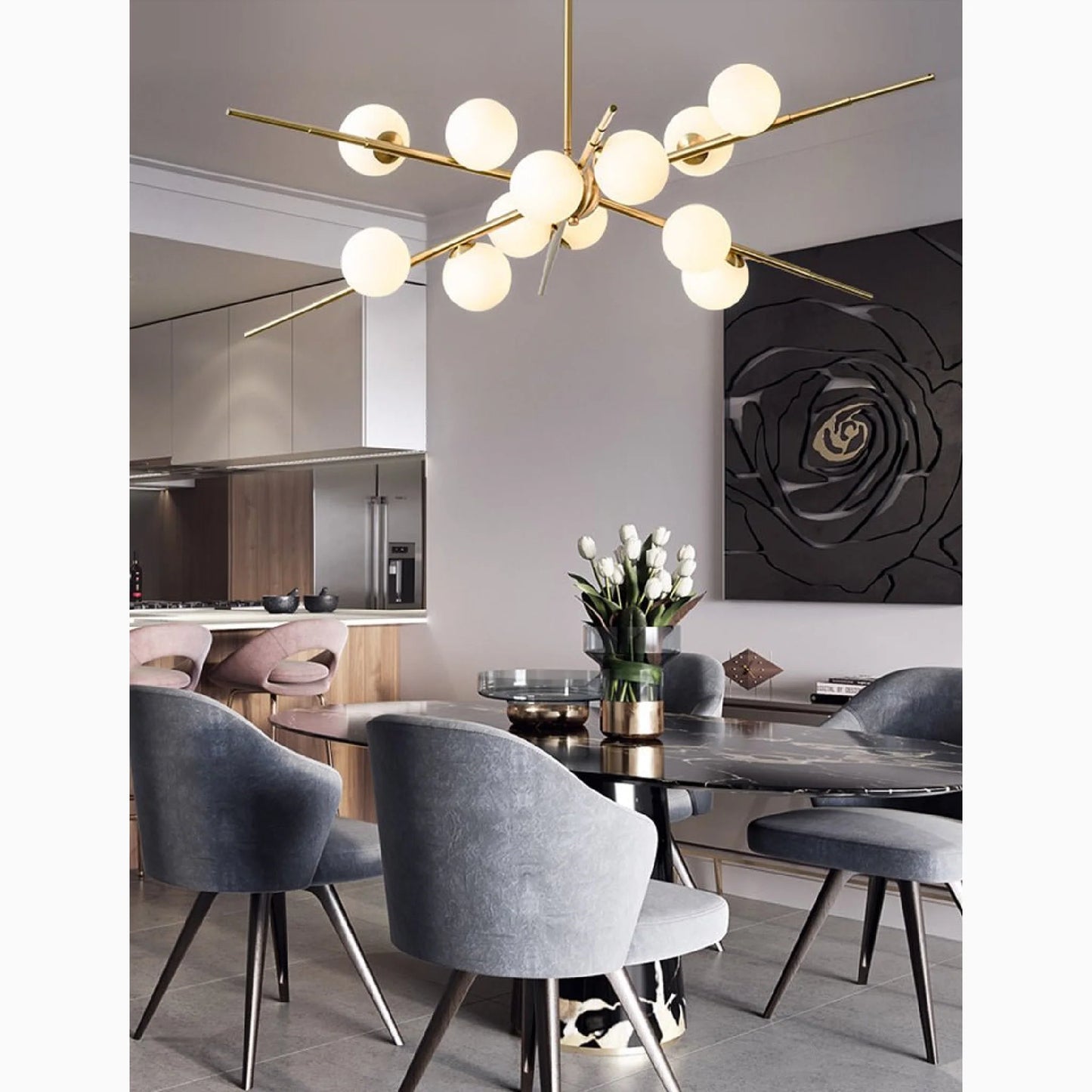 Ziano Piacentino | Creative Glass Ball Modern Pendant LED Chandelier