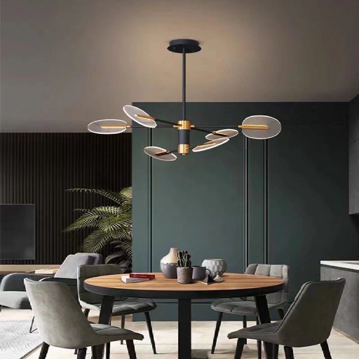 Ziano di Fiemme | Black Tree Branches Shape Acrylic LED Chandelier