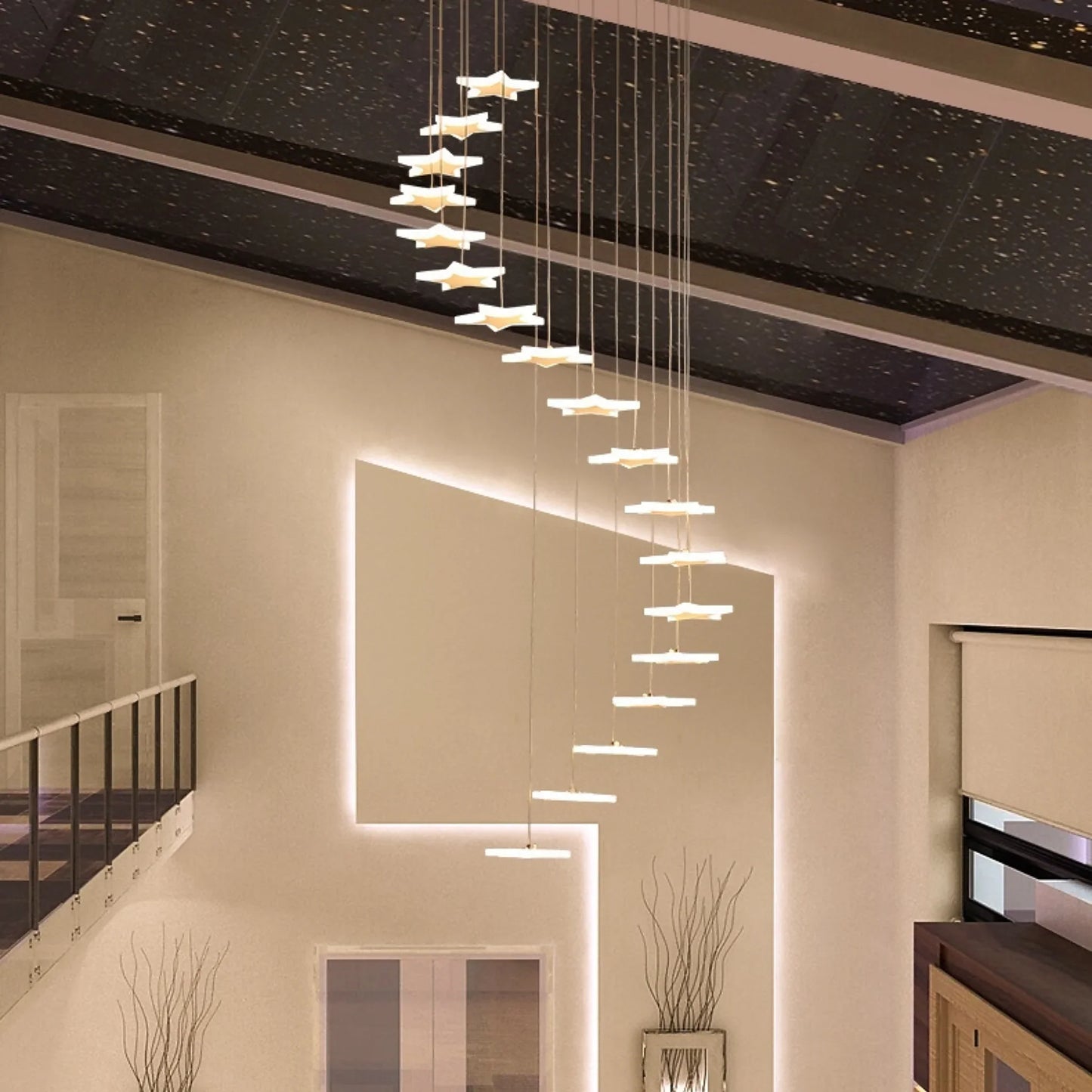 Valbonne | Stairway Star-Shaped Spiral Pendant Chandelier