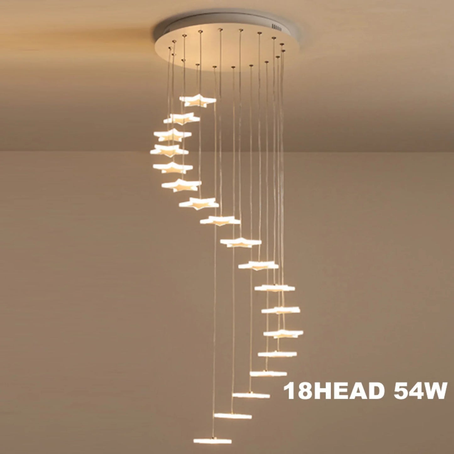 Valbonne | Stairway Star-Shaped Spiral Pendant Chandelier