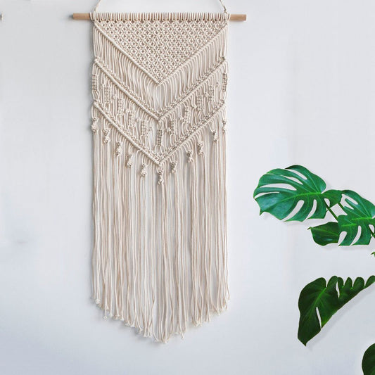 Macrame Woven Wall Tapestry - Nordic Side - Bedroom, Decor, Living Room, MacramÃ©, not-hanger, Wall Hanging