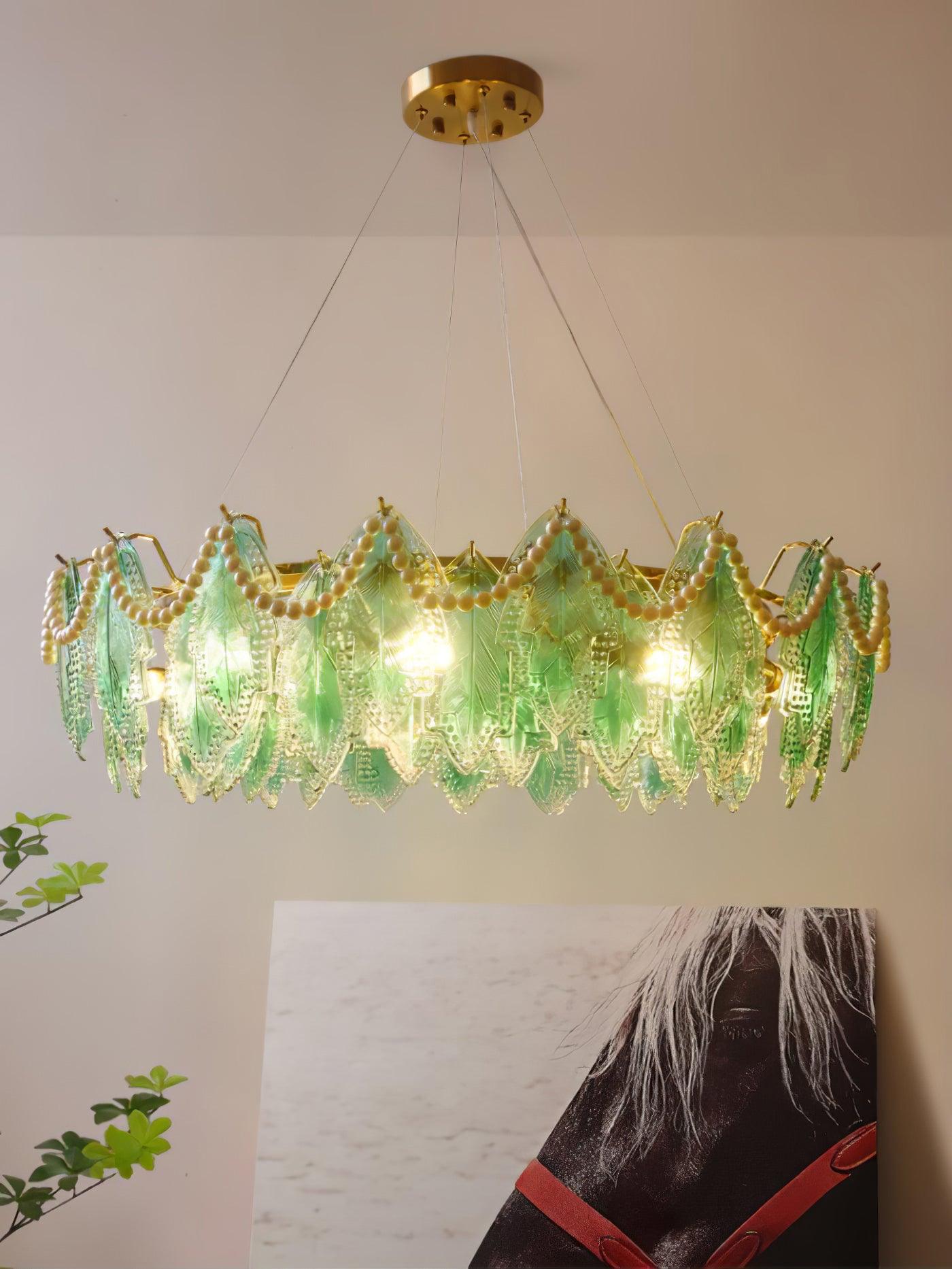 Maple Leaf Glass Chandelier