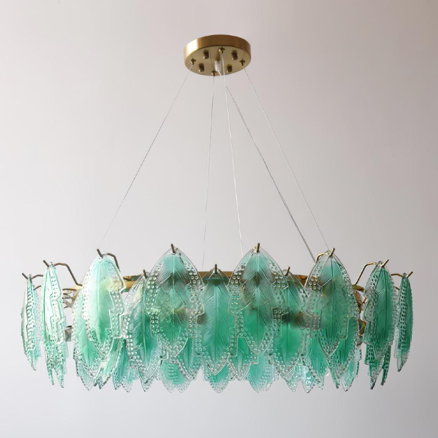 Maple Leaf Glass Chandelier