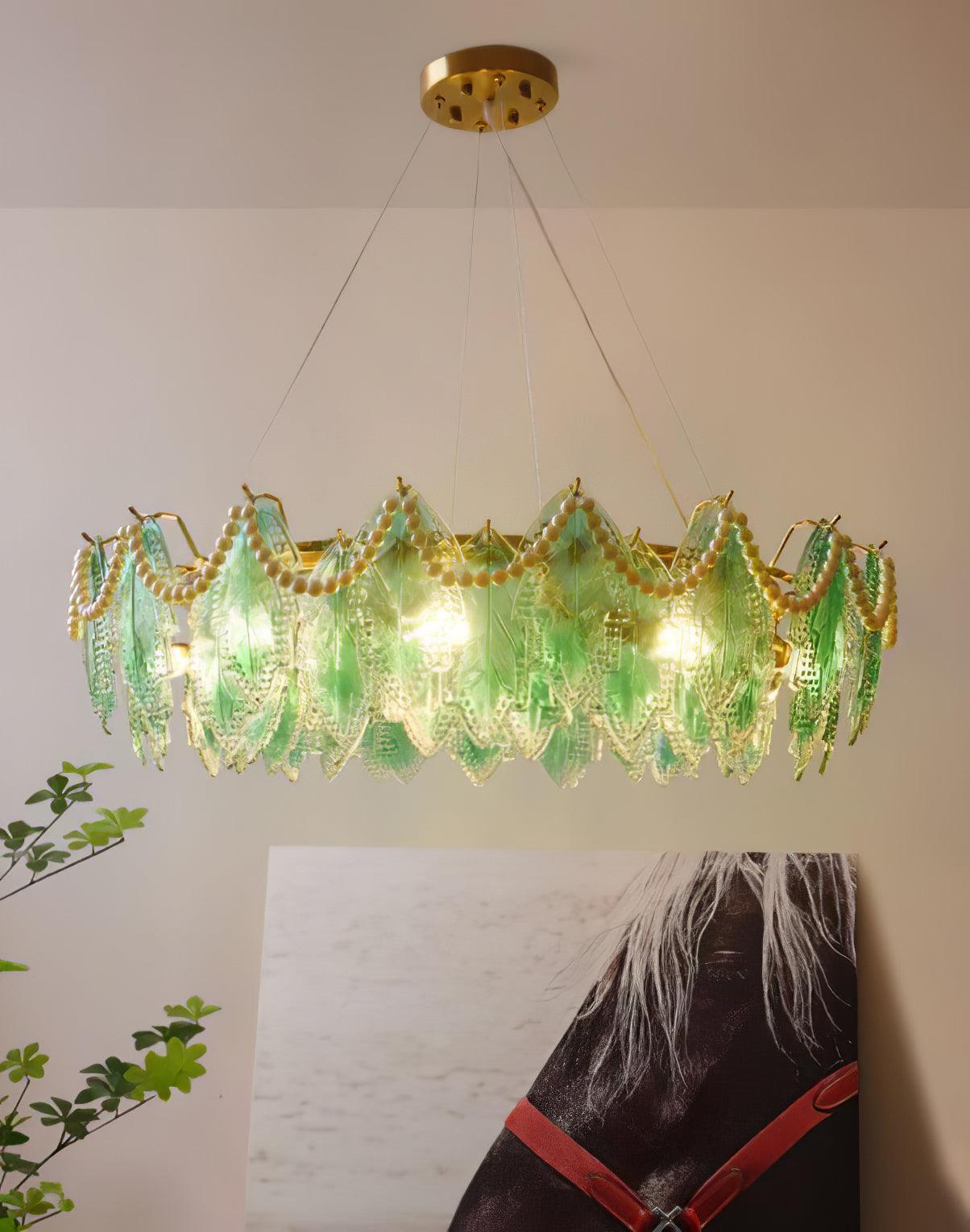 Maple Leaf Glass Chandelier