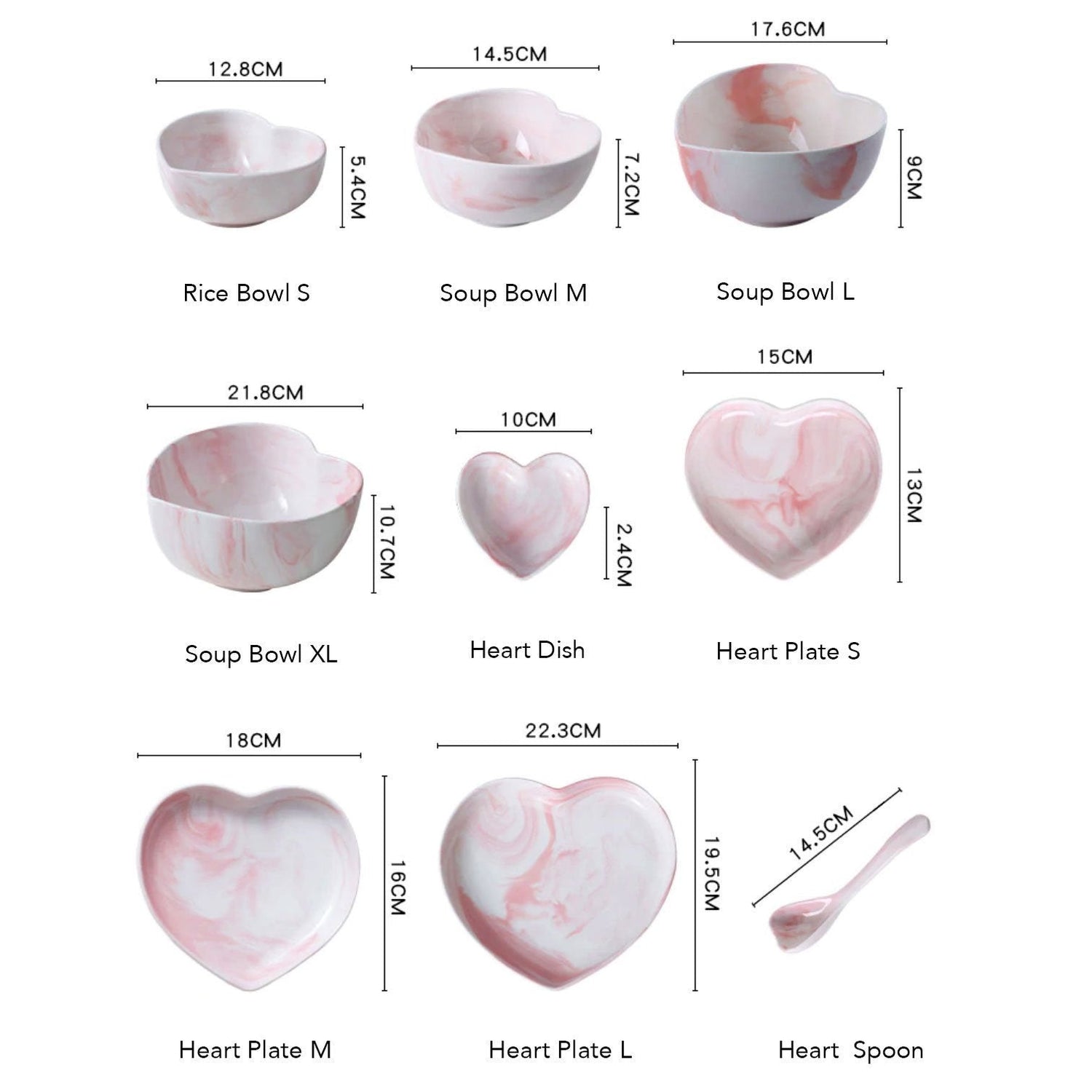 Marble Heart Dinnerware - Nordic Side - 