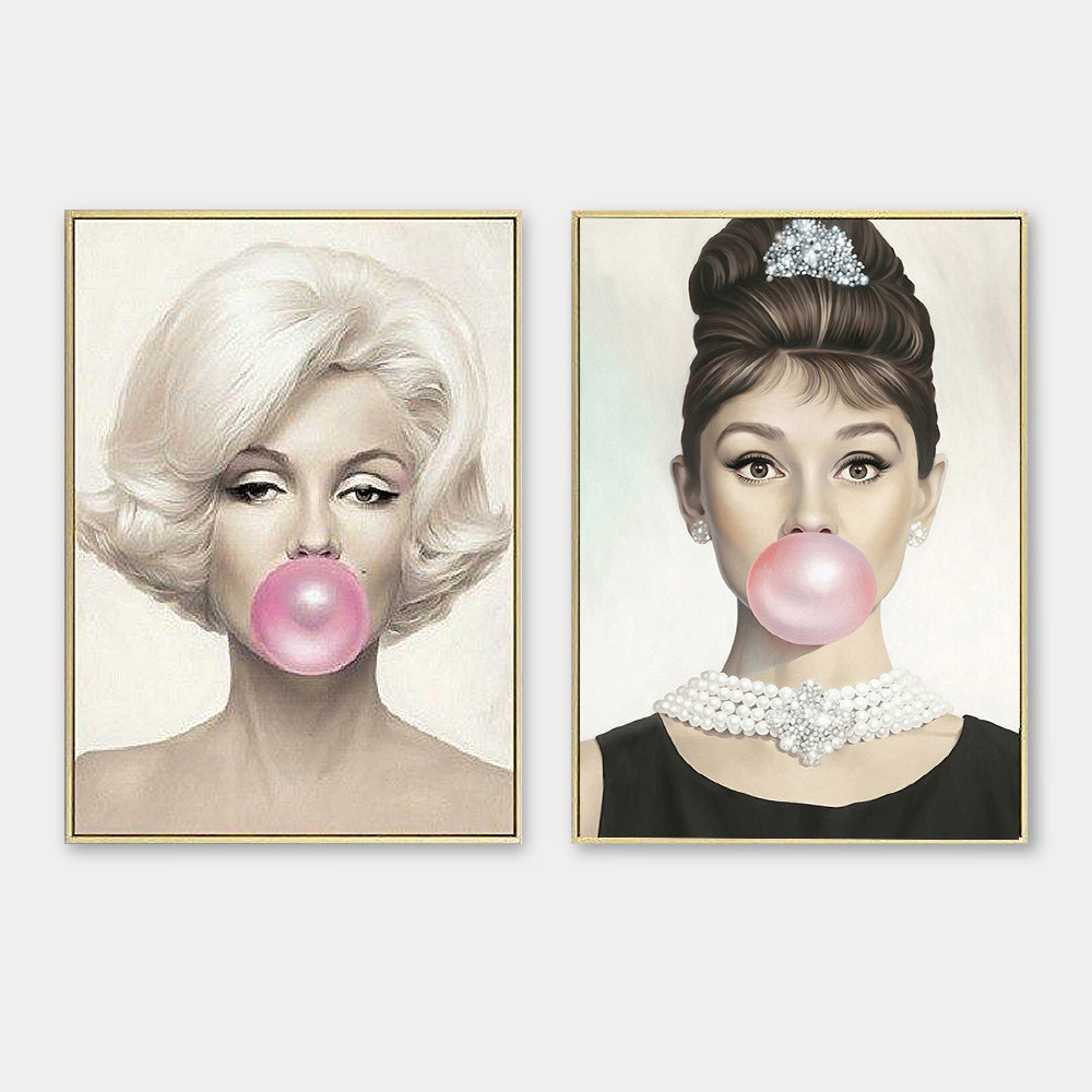 Blowing bubblegum art prints