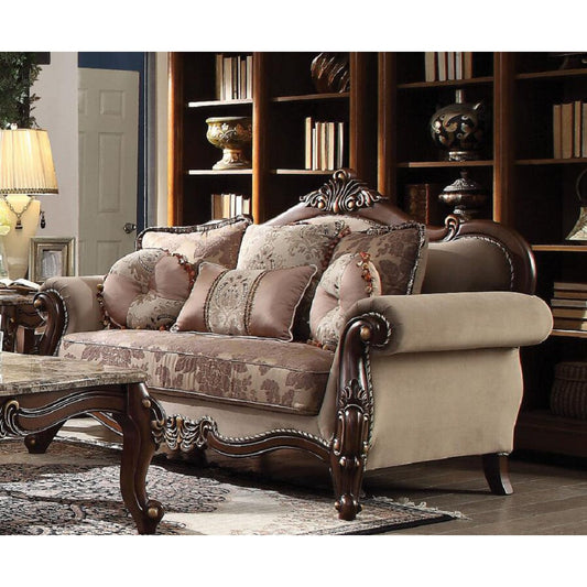 Mehadi Velvet Loveseat with Pillows