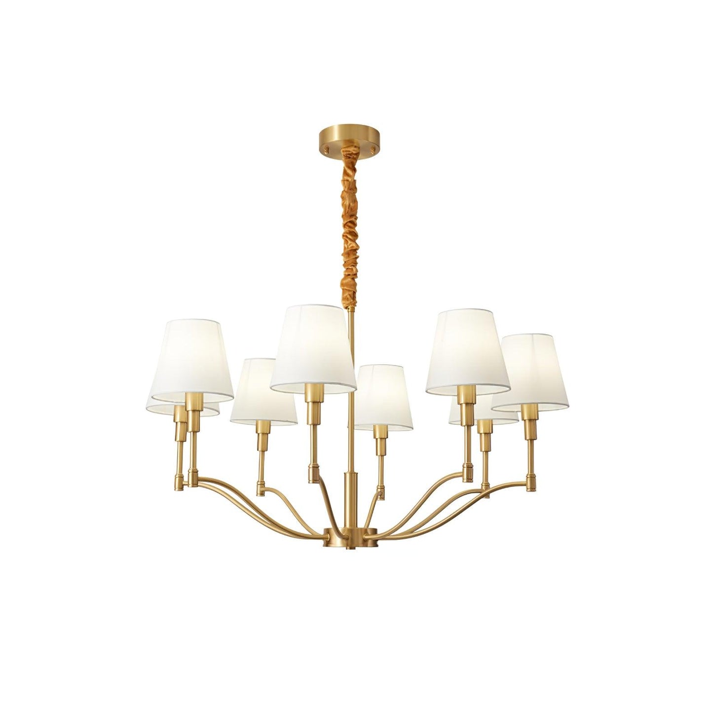 Meridian Mid Century Brass Chandelier