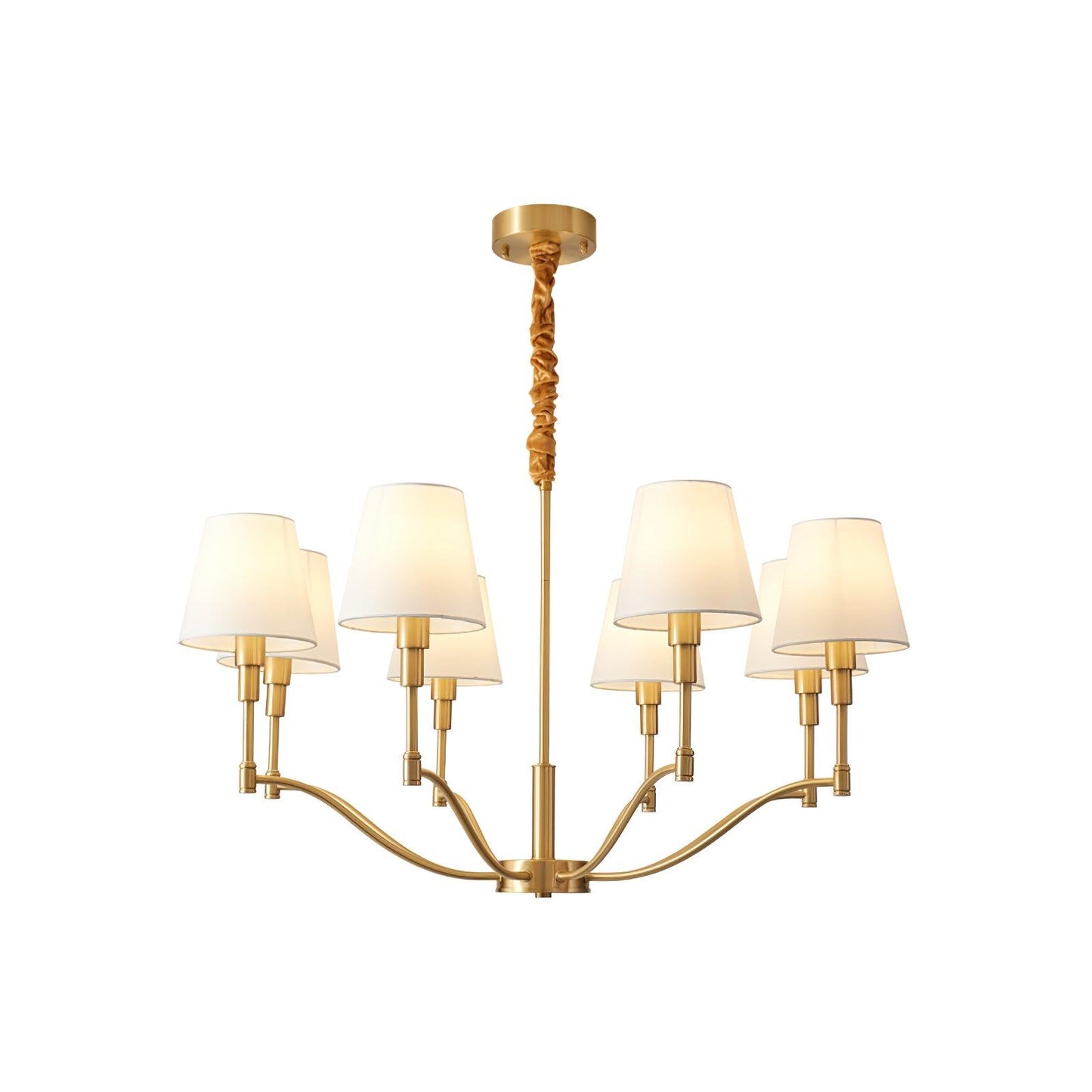 Meridian Mid Century Brass Chandelier