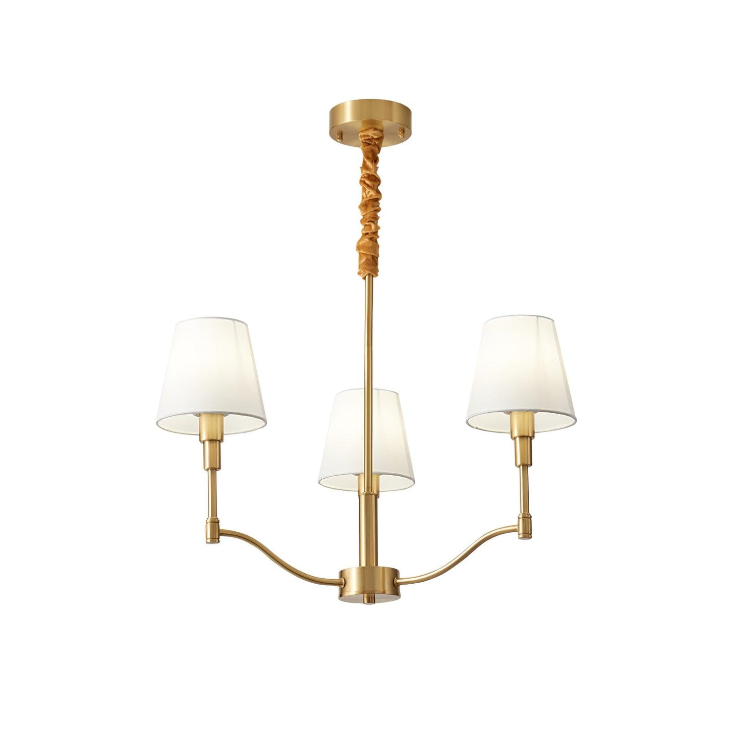 Meridian Mid Century Brass Chandelier