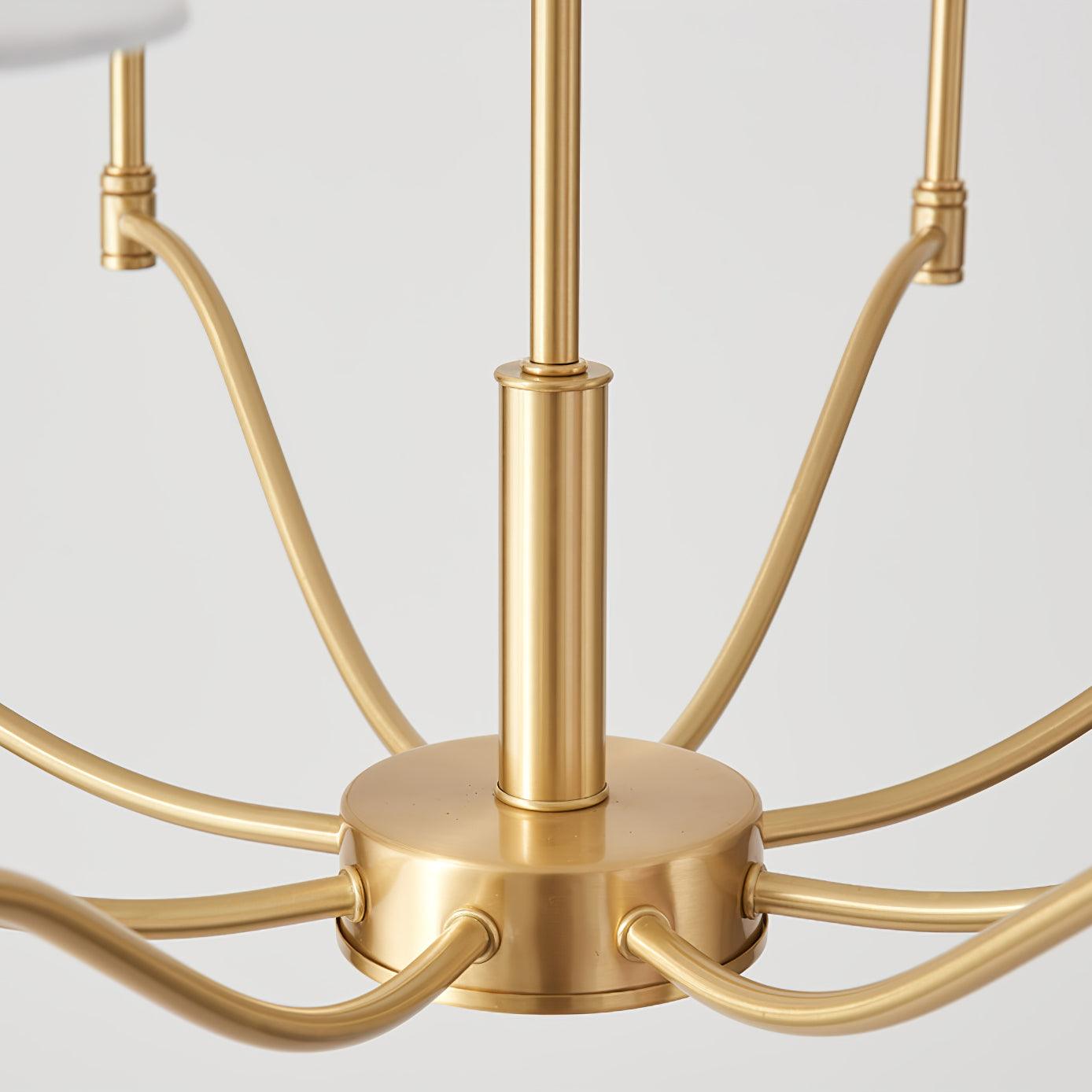 Meridian Mid Century Brass Chandelier