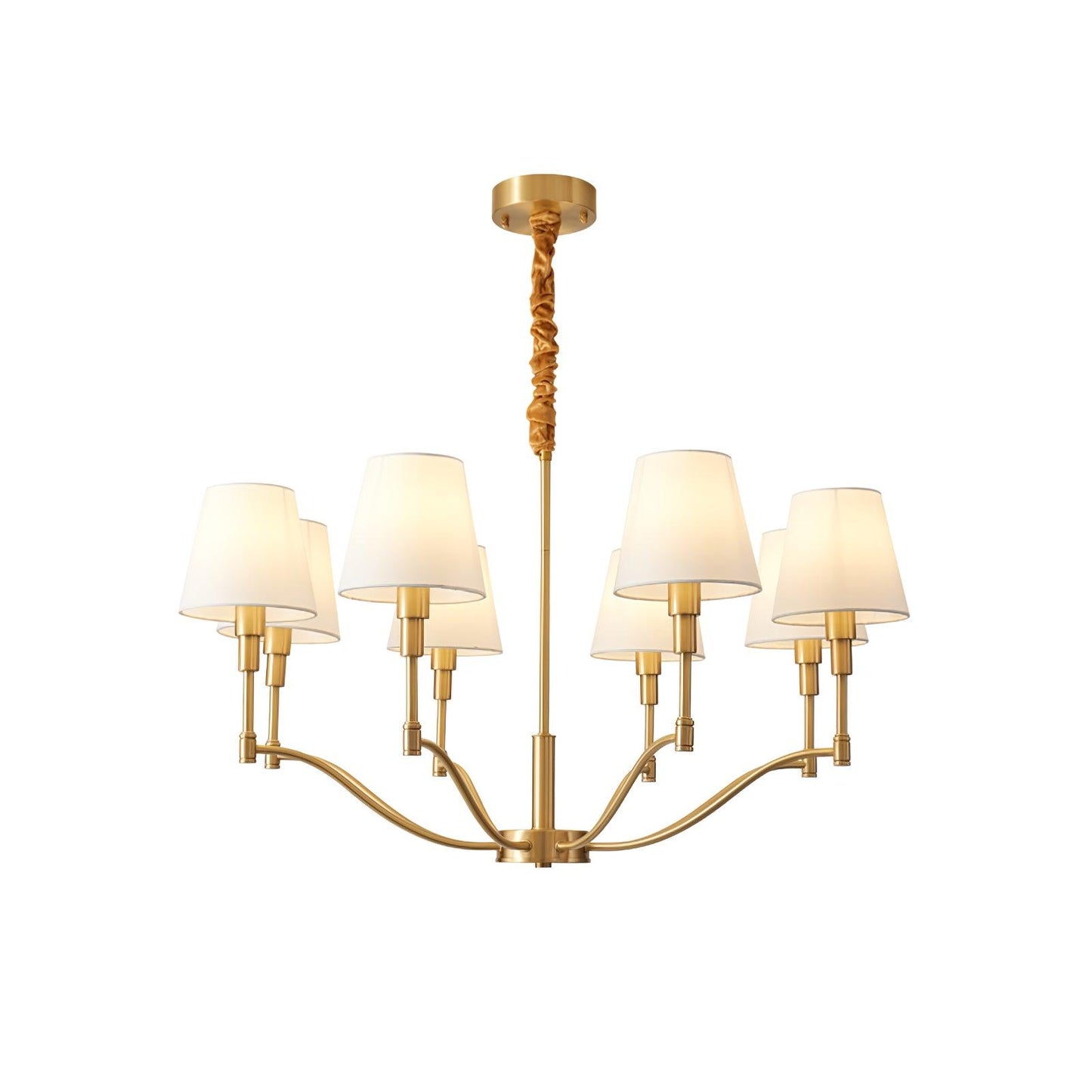 Meridian Mid Century Brass Chandelier