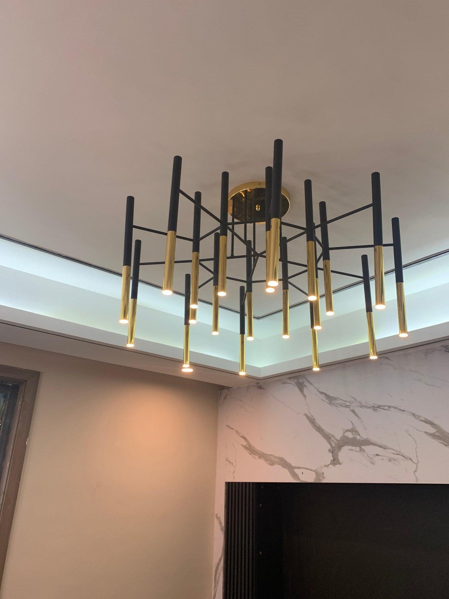 Metal Tubular Chandelier