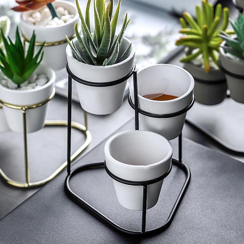 Elora - Modern 3 in 1 Pottery Planters - Nordic Side - Modern Planters