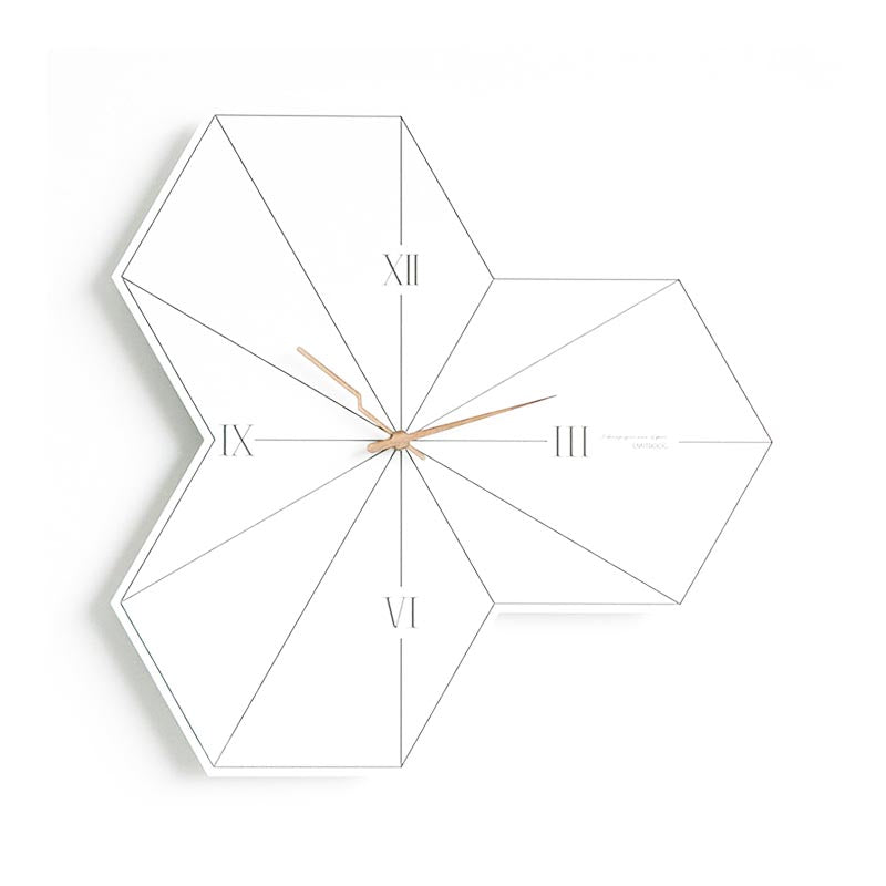 Minimalist Line Tri-hexagon Wall Clock Series