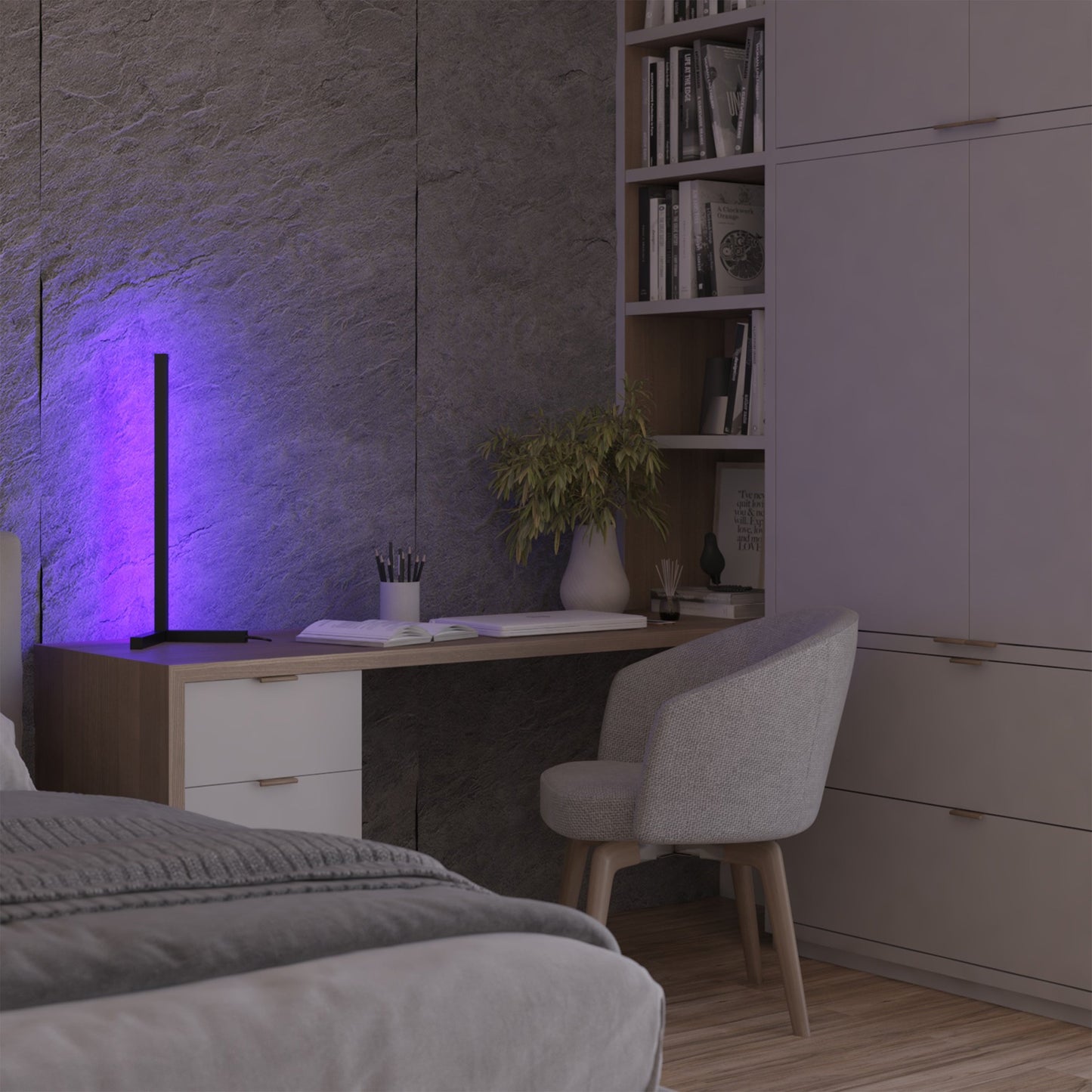 Minimalist LED Color Emitting Lamp