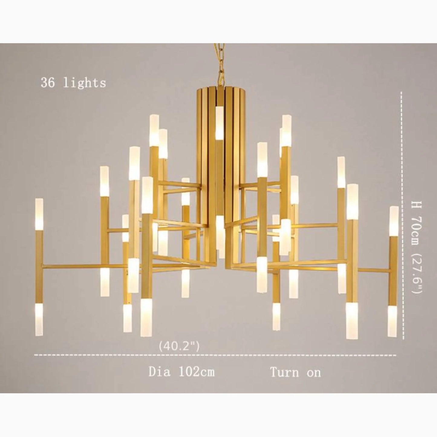 Zelbio | Gold/Black Postmodern LED Chandelier for Living Room