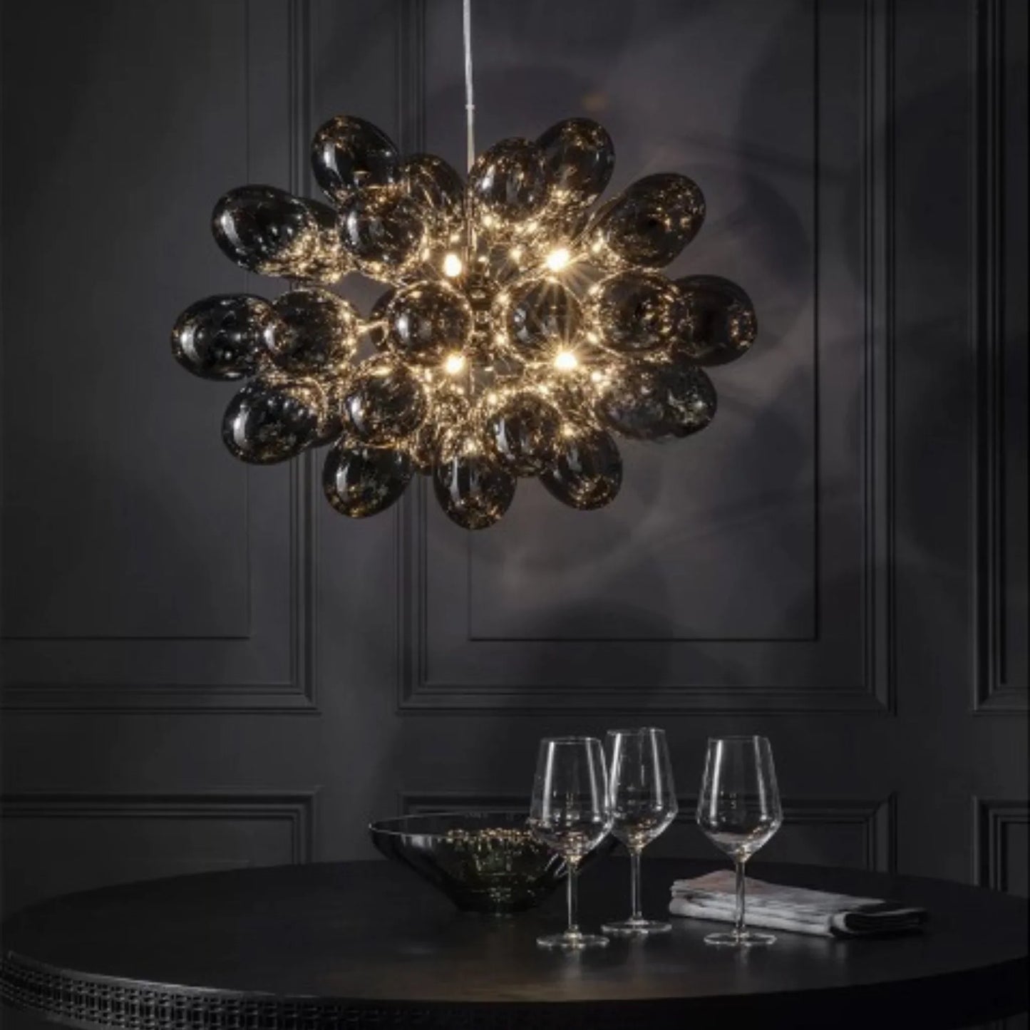 Zelo Buon Persico | Creative Black Grape Shape Glass Lamp for Bar