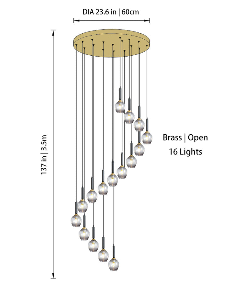 Modern Glass Chandelier Lighting Fixture