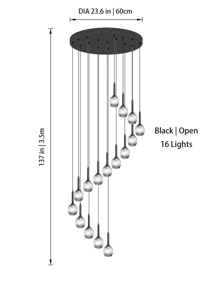 Modern Glass Chandelier Lighting Fixture