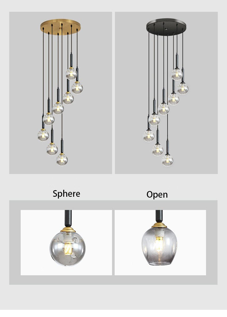 Modern Glass Chandelier Lighting Fixture