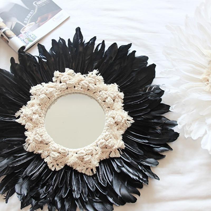 Blooming Feather Mirror - Nordic Side - Decor, MacramÃ©, not-hanger, Wall Hanging