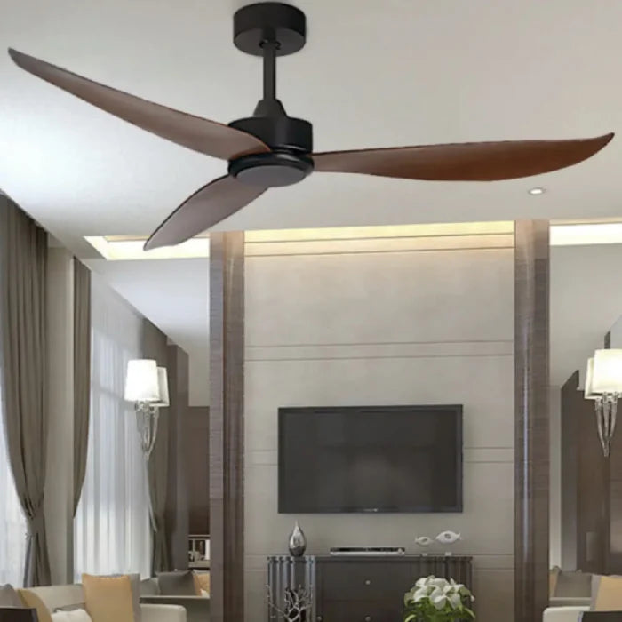 Modern Indoor Solid Wood Ceiling Fan With Lamp and Remote Control | 52"