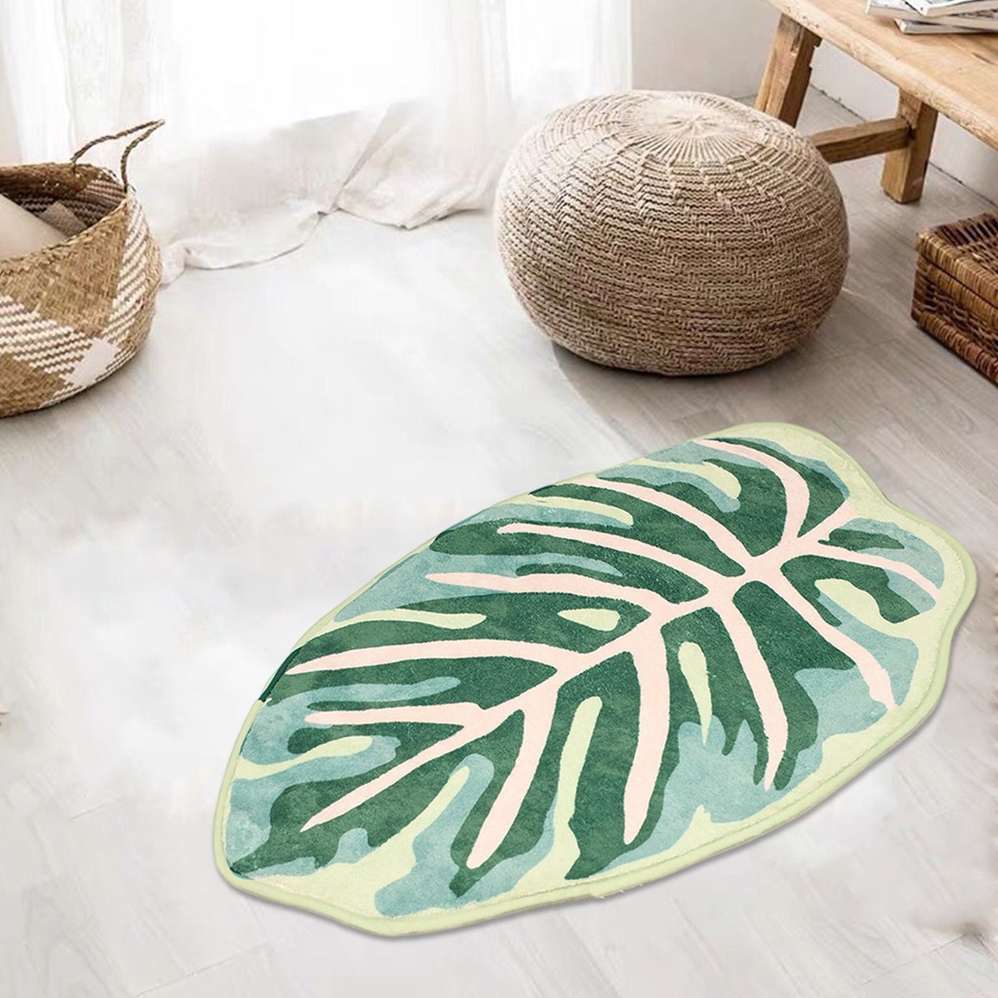 Modern Leaf Bath Mat