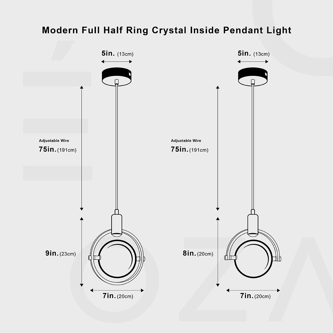 Modern Ring Crystal LED Pendant Light