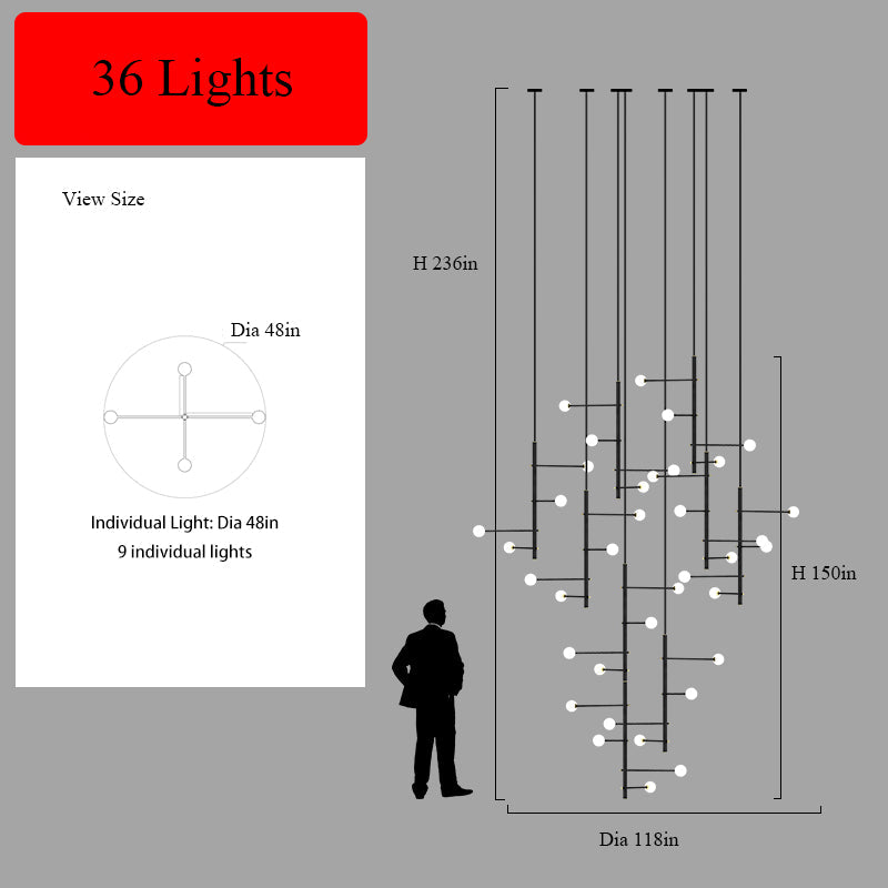 Multi-Light Glass Chandelier Pendant